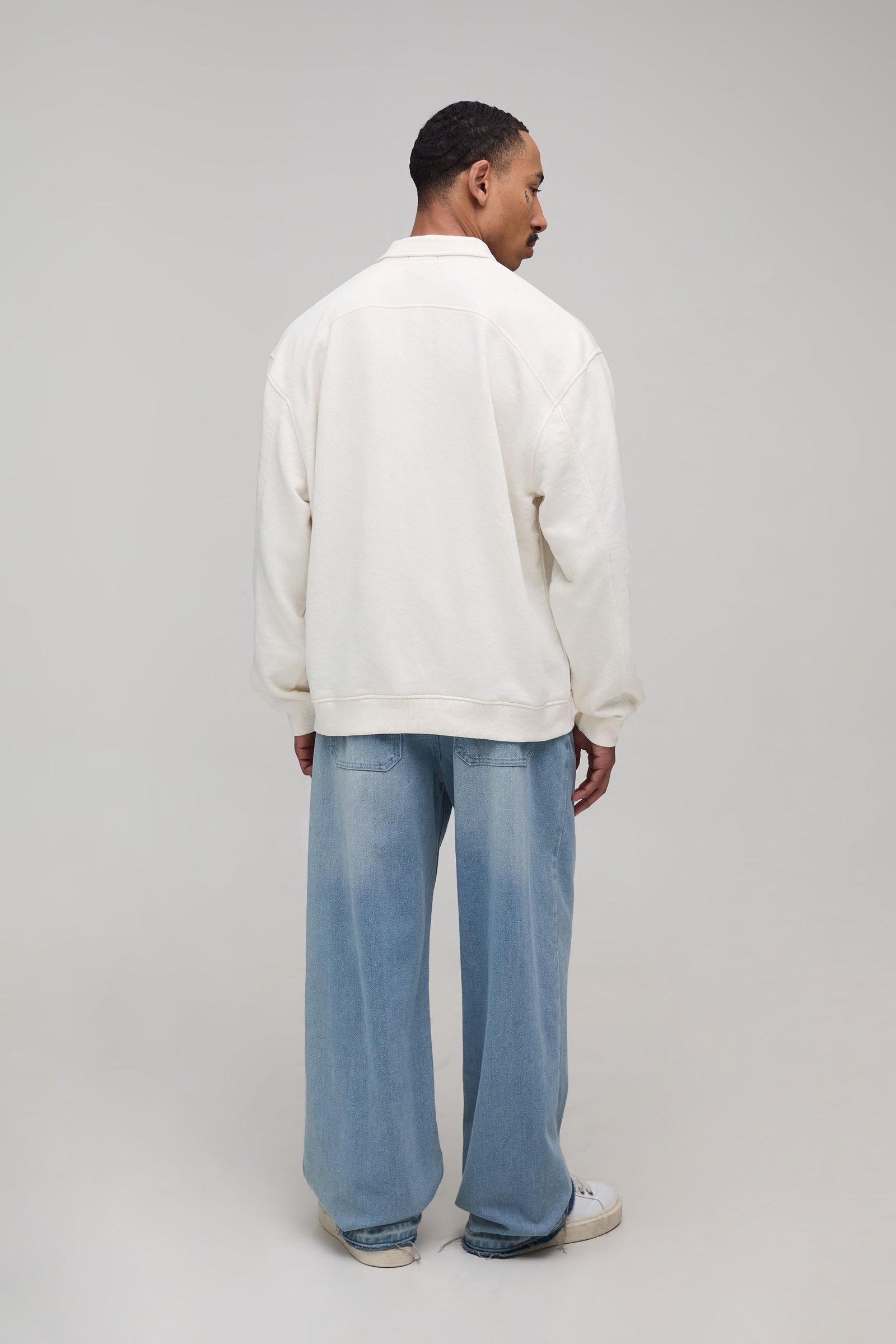 Polo rugby oversize avec détails de coutures