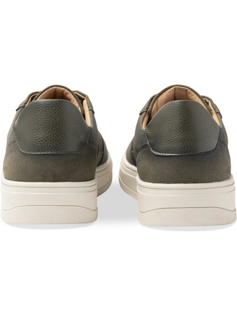 Baskets b suédine unie kaki