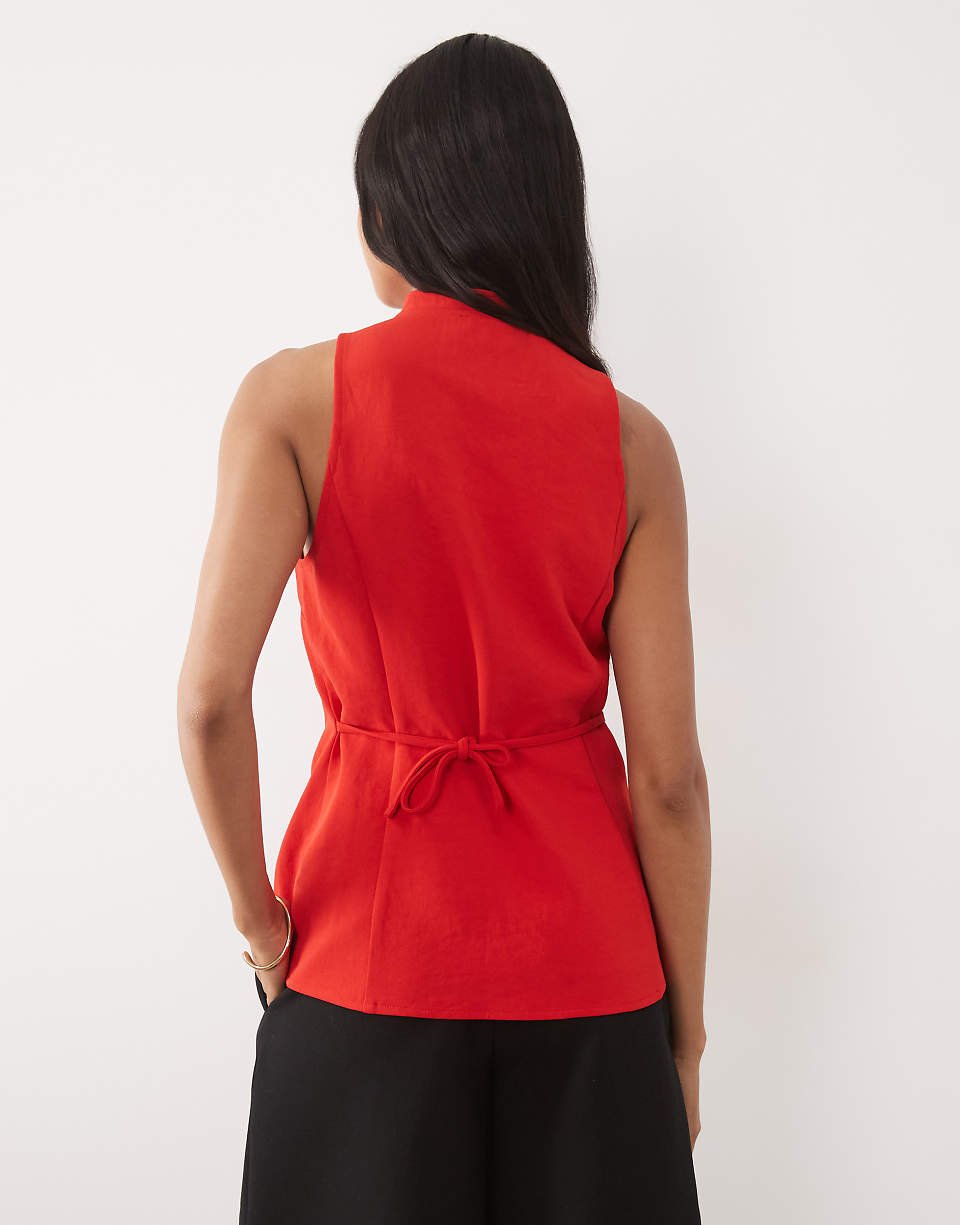 Gilet tailleur ajusté b encolure croisée, lon 7mar