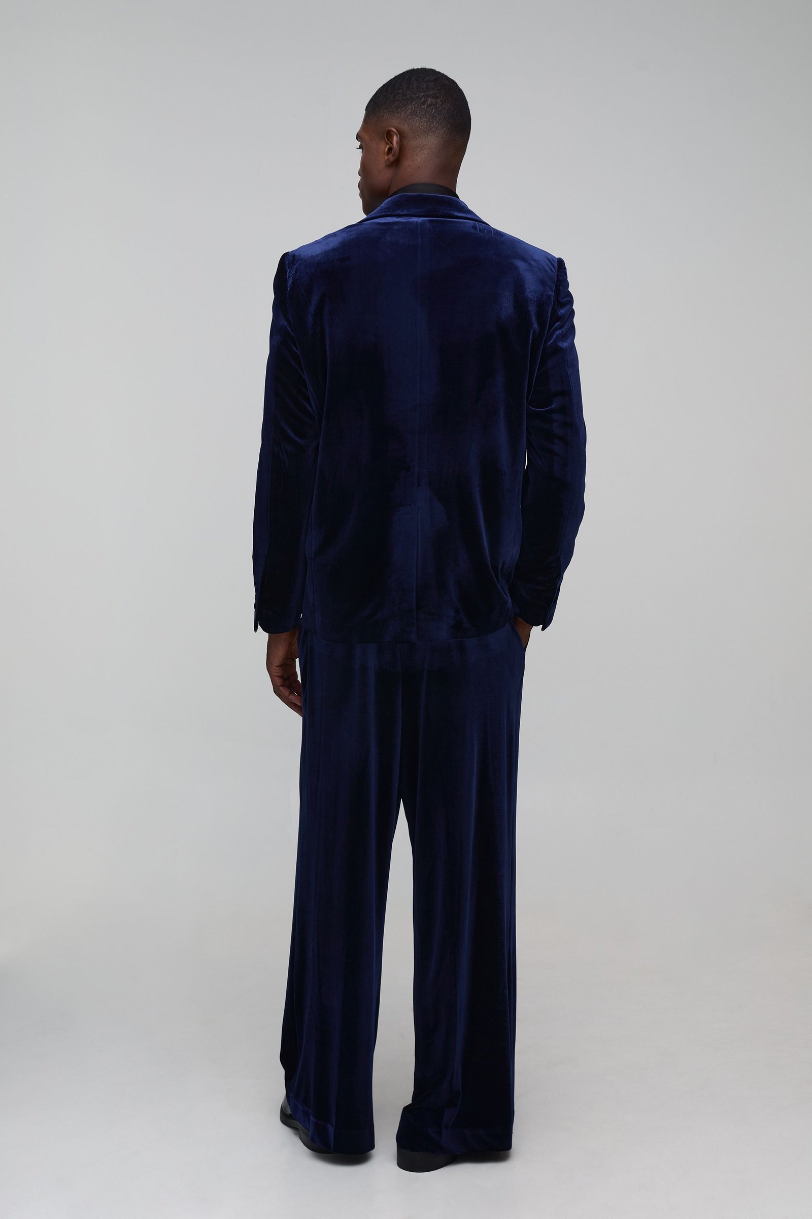 Pantalon de costume large en velours velouté
