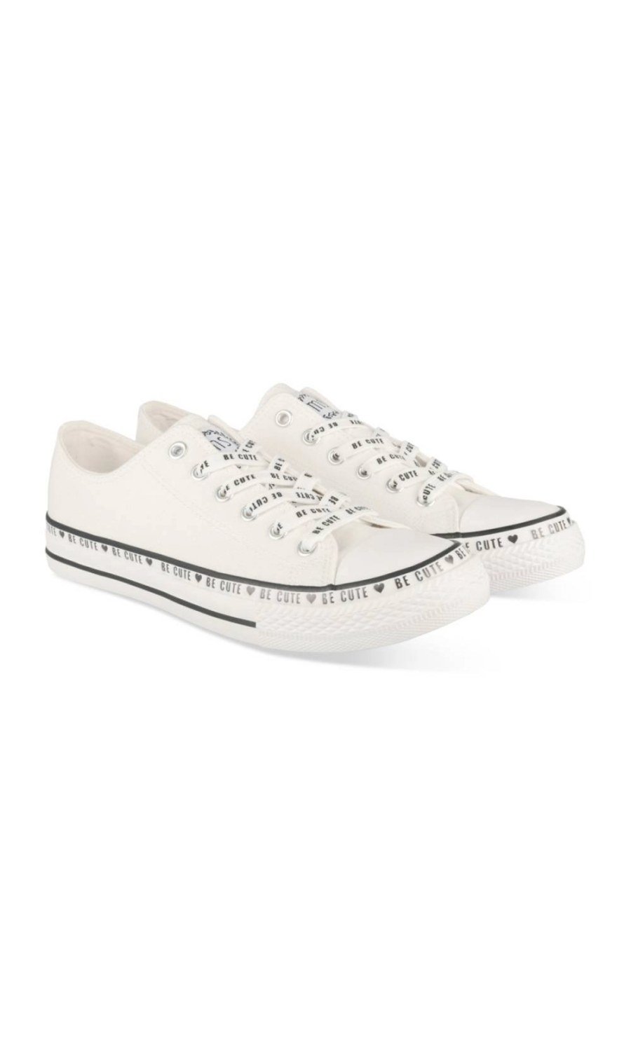 White canvas sneakers, Be cute band