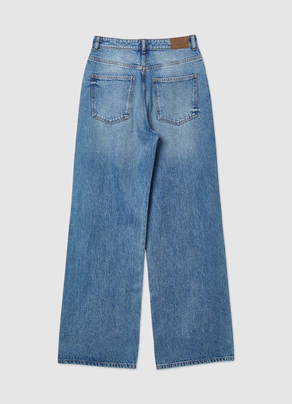 Mid blue high-waisted baggy jeans