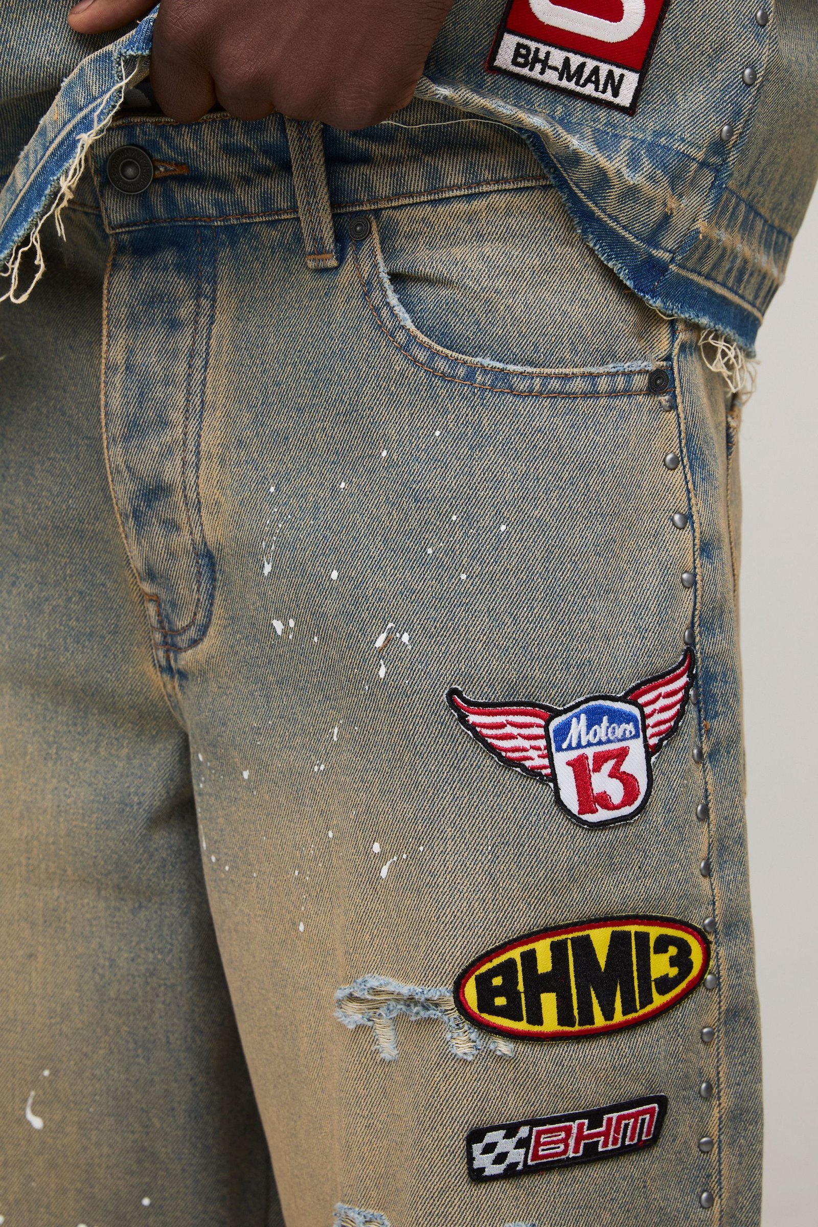 Short jean twil mghsoul b badge moto