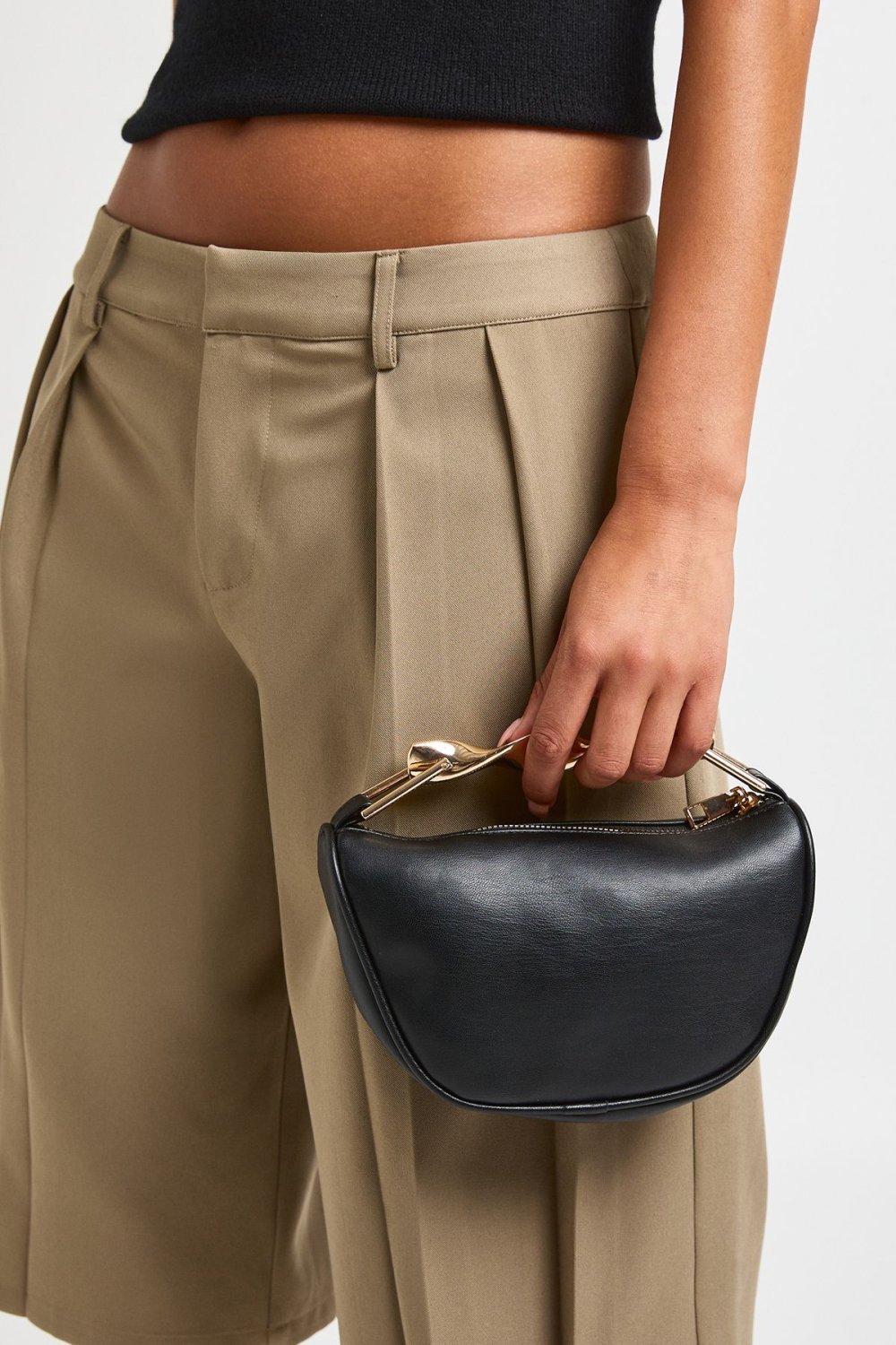 Black mini grab bag with twist handle
