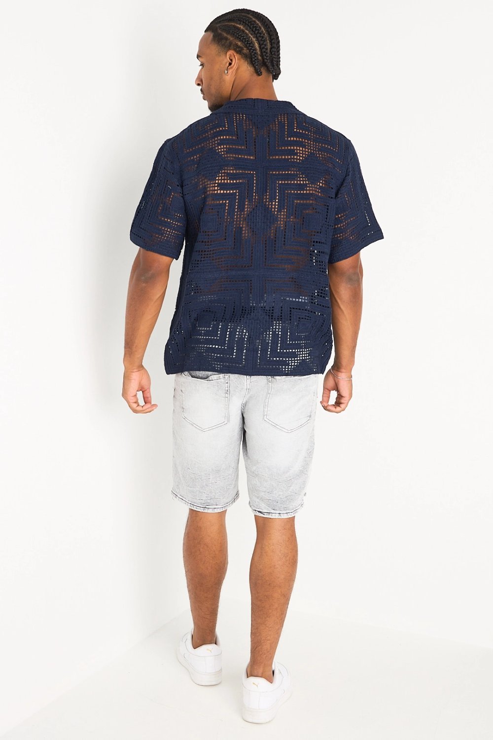Short jean délavé m9atta3 rmadi fatah