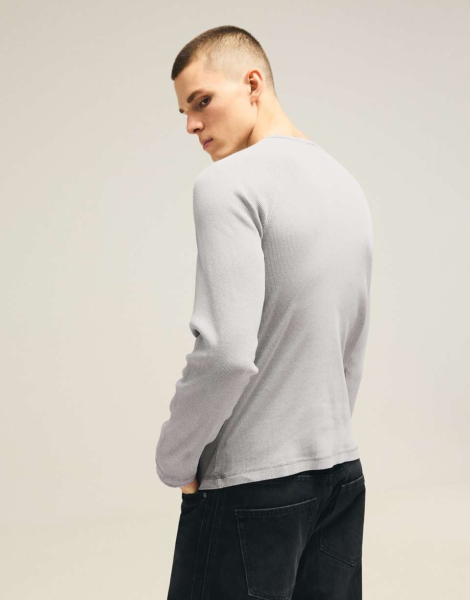 Slim long sleeve t-shirt in light grey