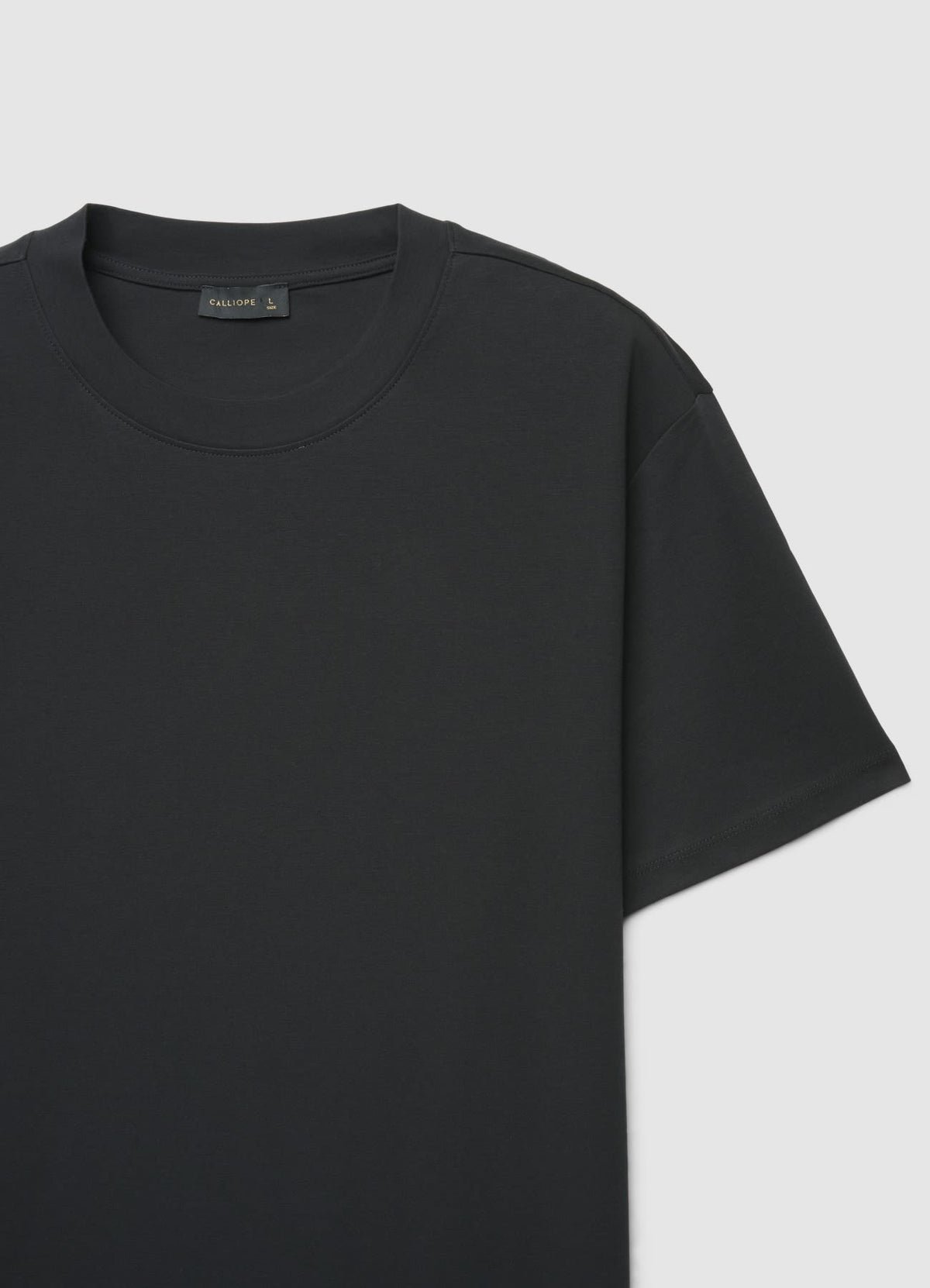 Drop-shoulder crew-neck T-shirt