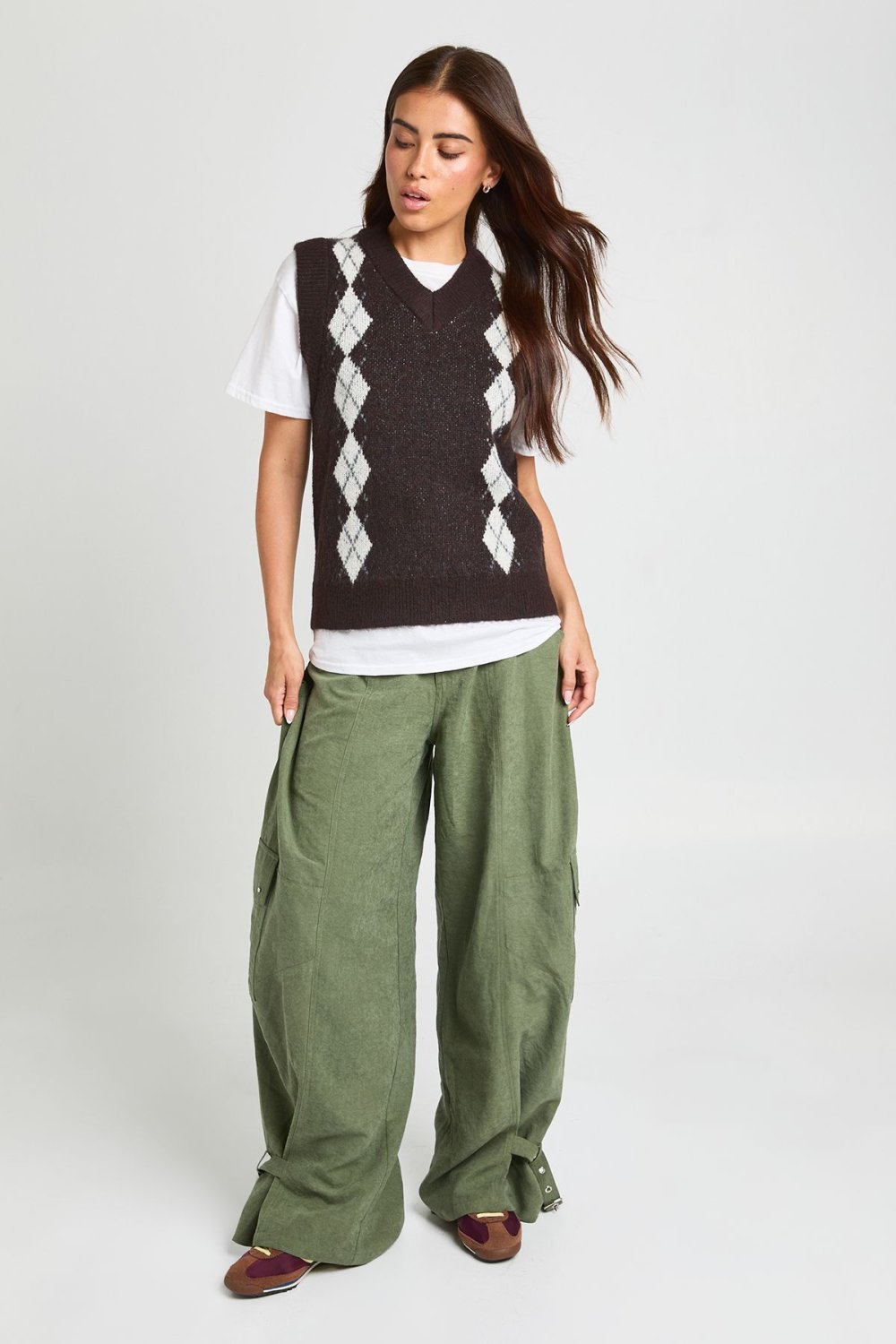 Chocolate argyle sweater vest
