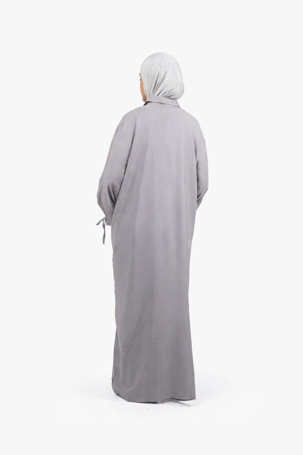 Button-down shirt abaya - Grey