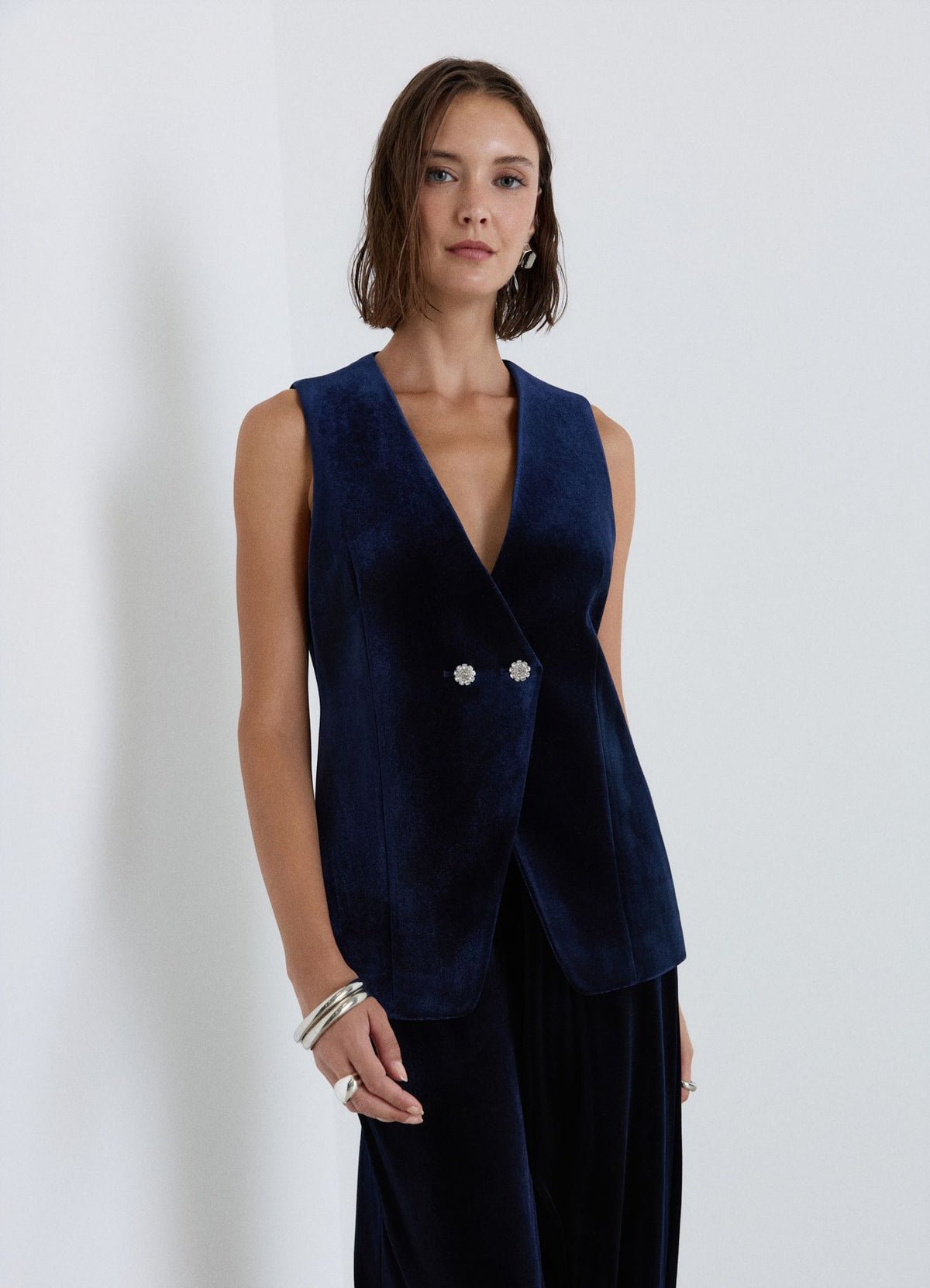 Gilet de costume à boutons bijoux