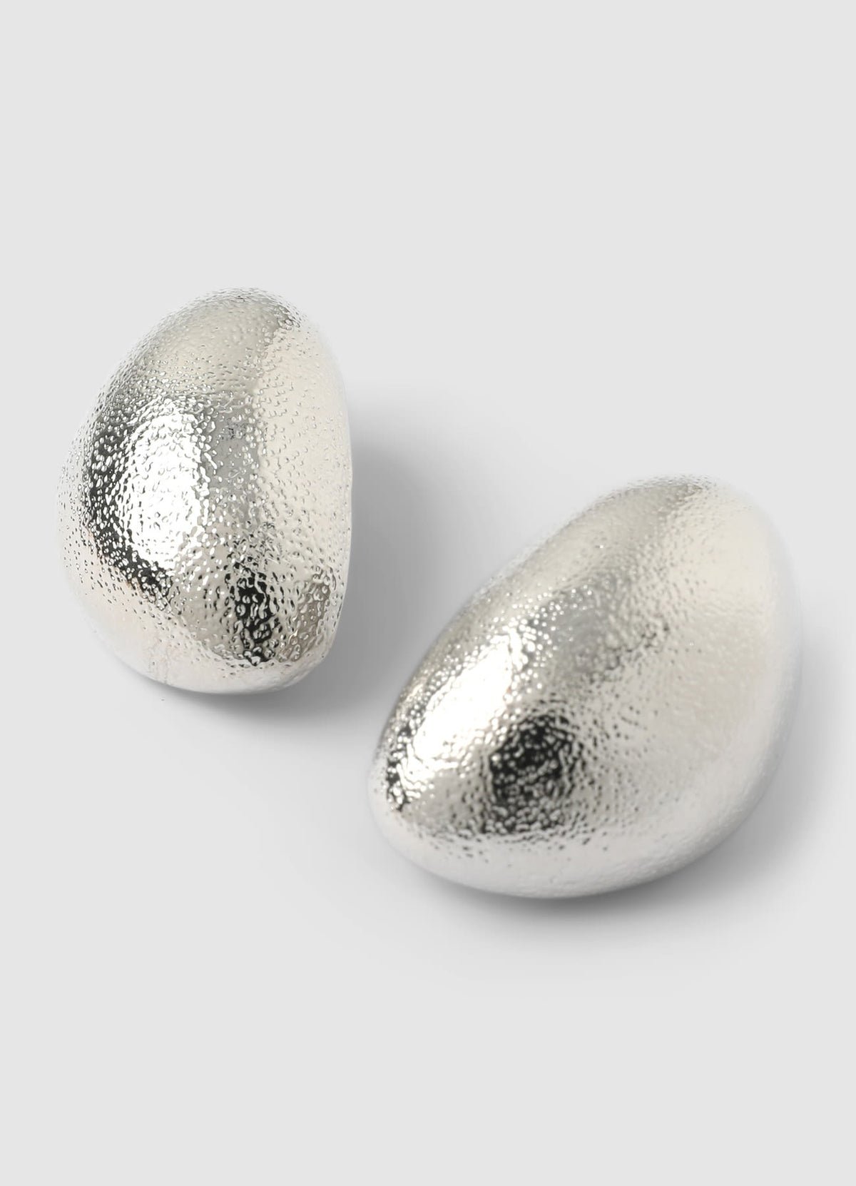 Hammered oval statement earrings