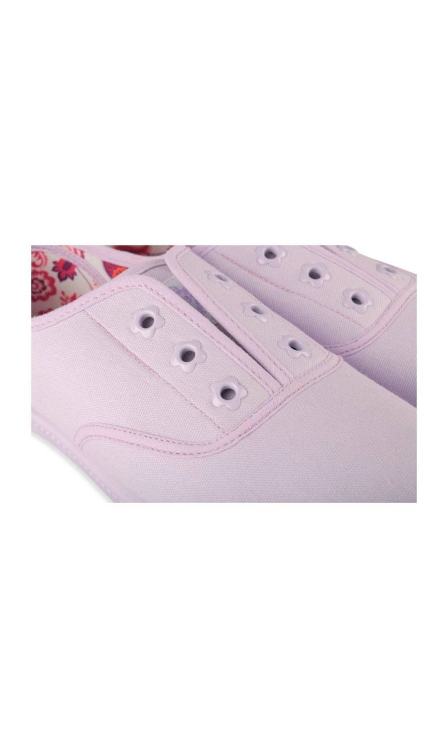 Baskets b toile bla lacets lilas