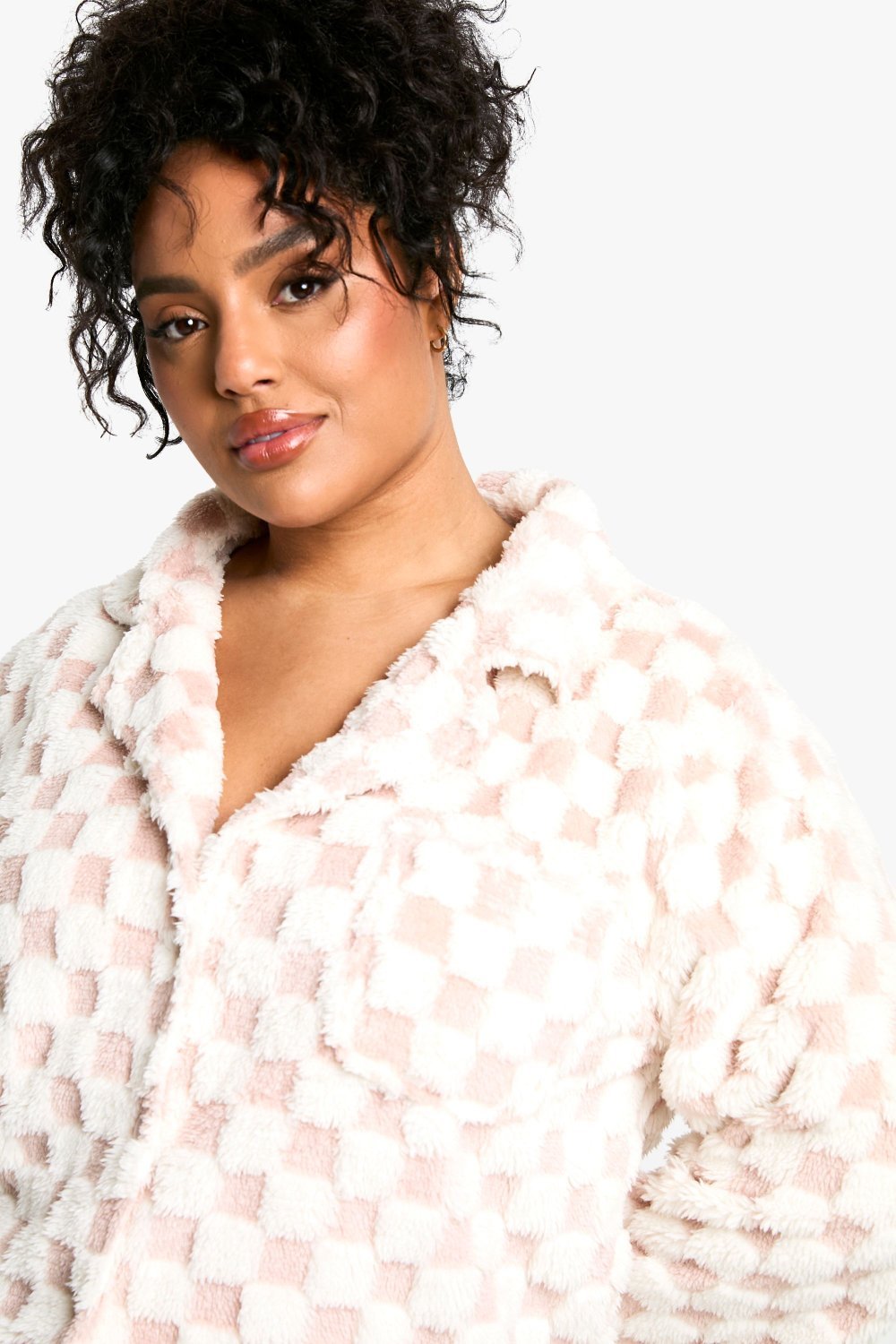 Pyjama chemise w sarwal b damier - Grande taille