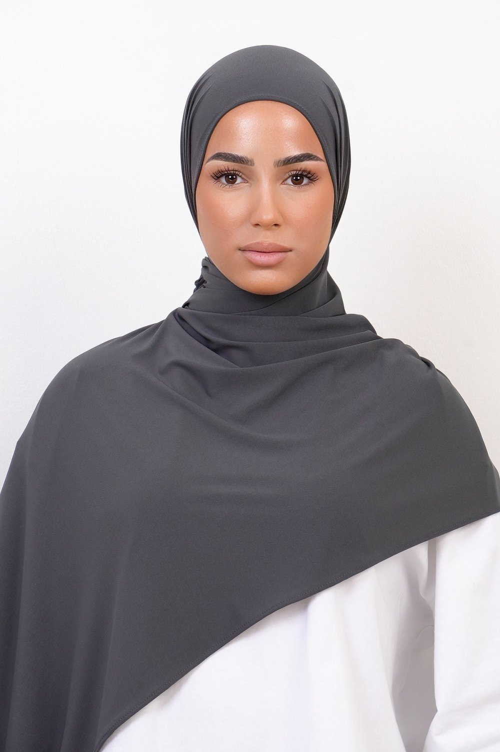 Premium jersey hijab - Charcoal