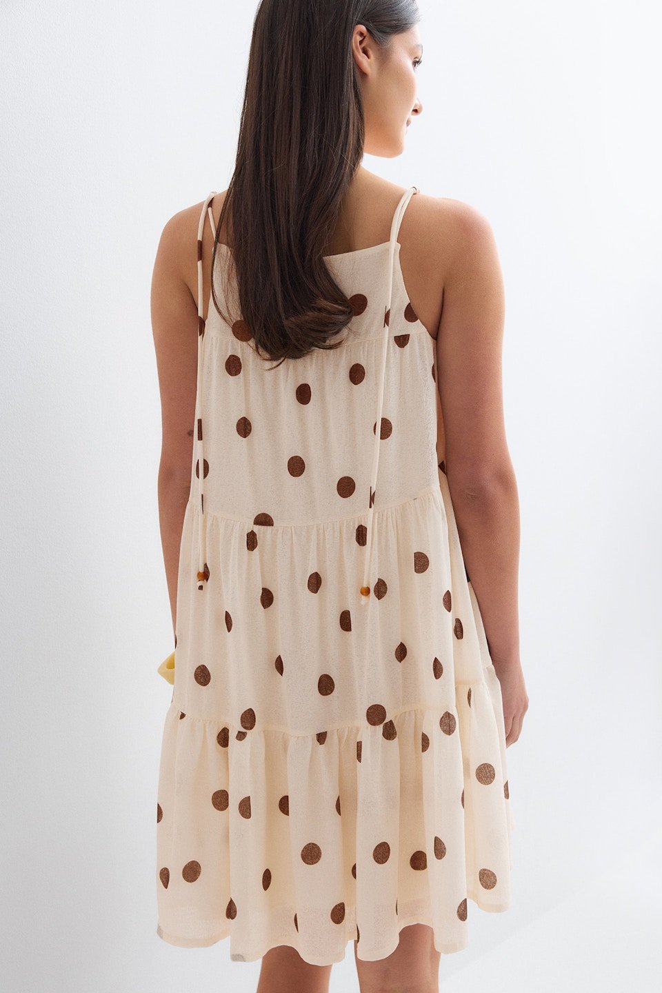 Robe d'été fluide à pois et fines bretelles