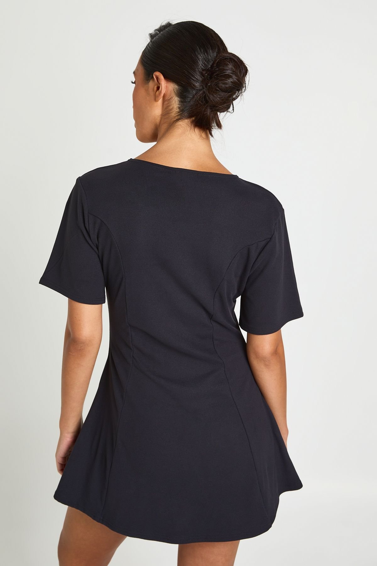 Robe Patineuse Basique Ultra-douce À Manches Courtes