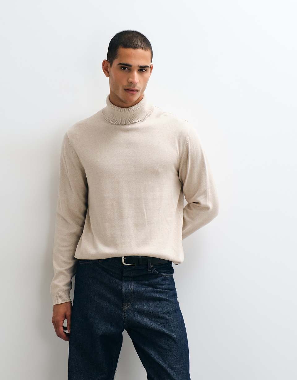 Essential Roll Neck Jumper - Beige