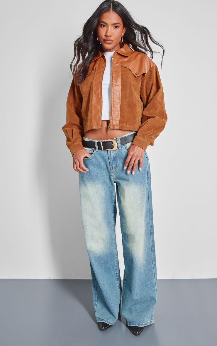 Veste western oversize f PU b panneaux