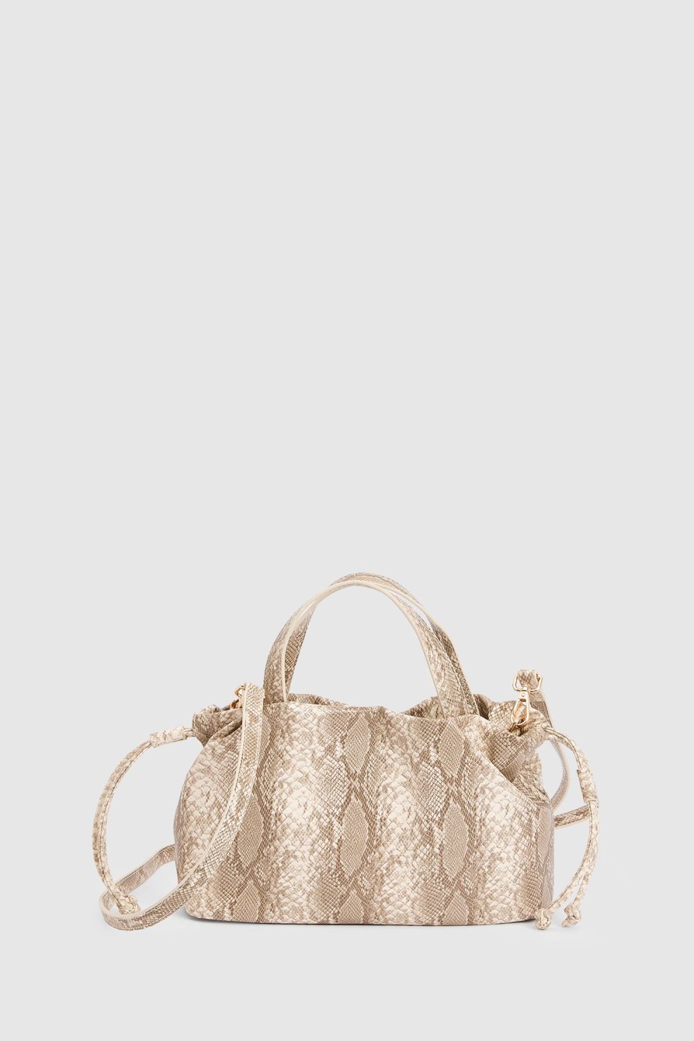 Ruched snake-effect grab bag