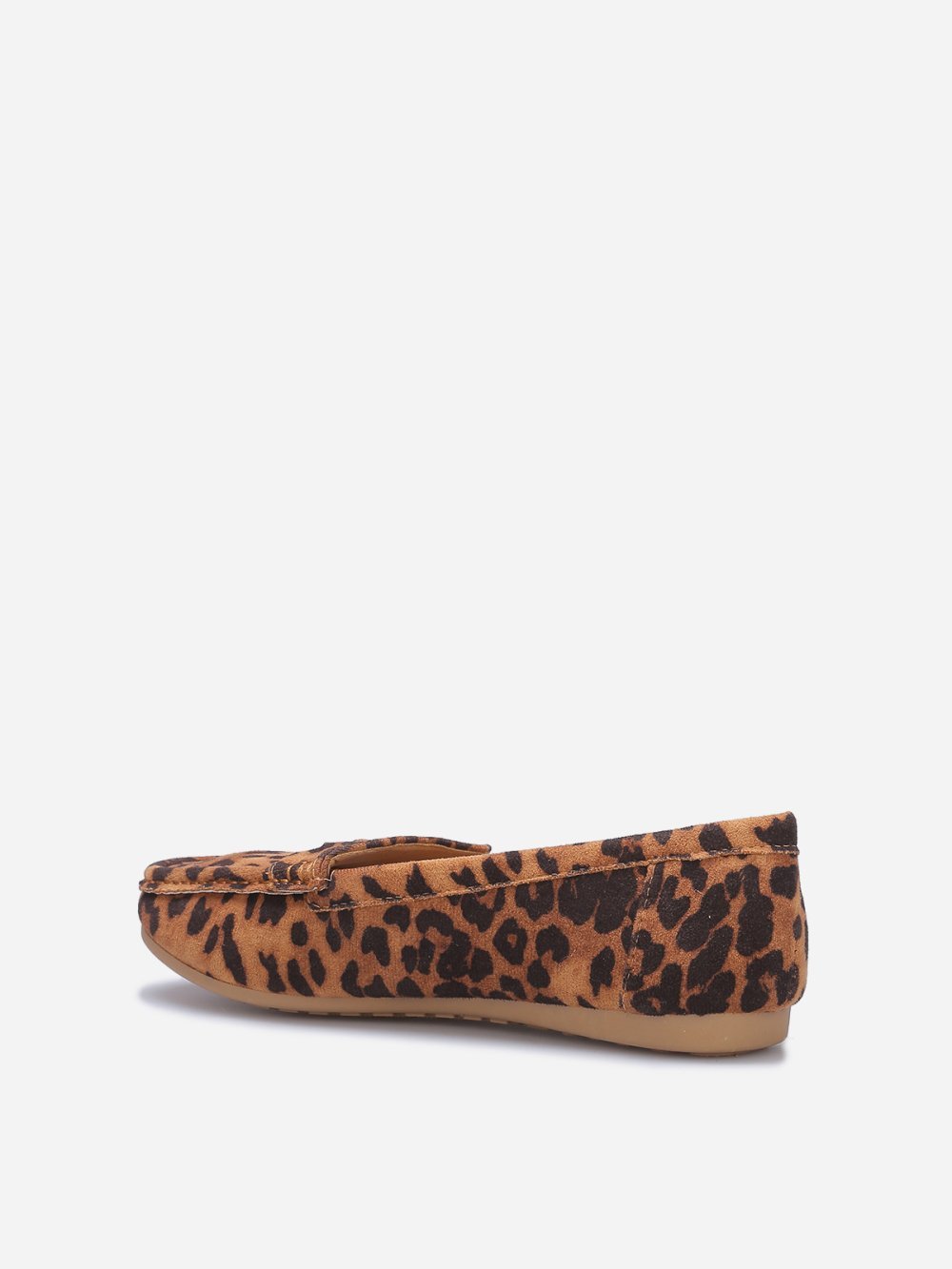 Mocassins plats suédine léopard