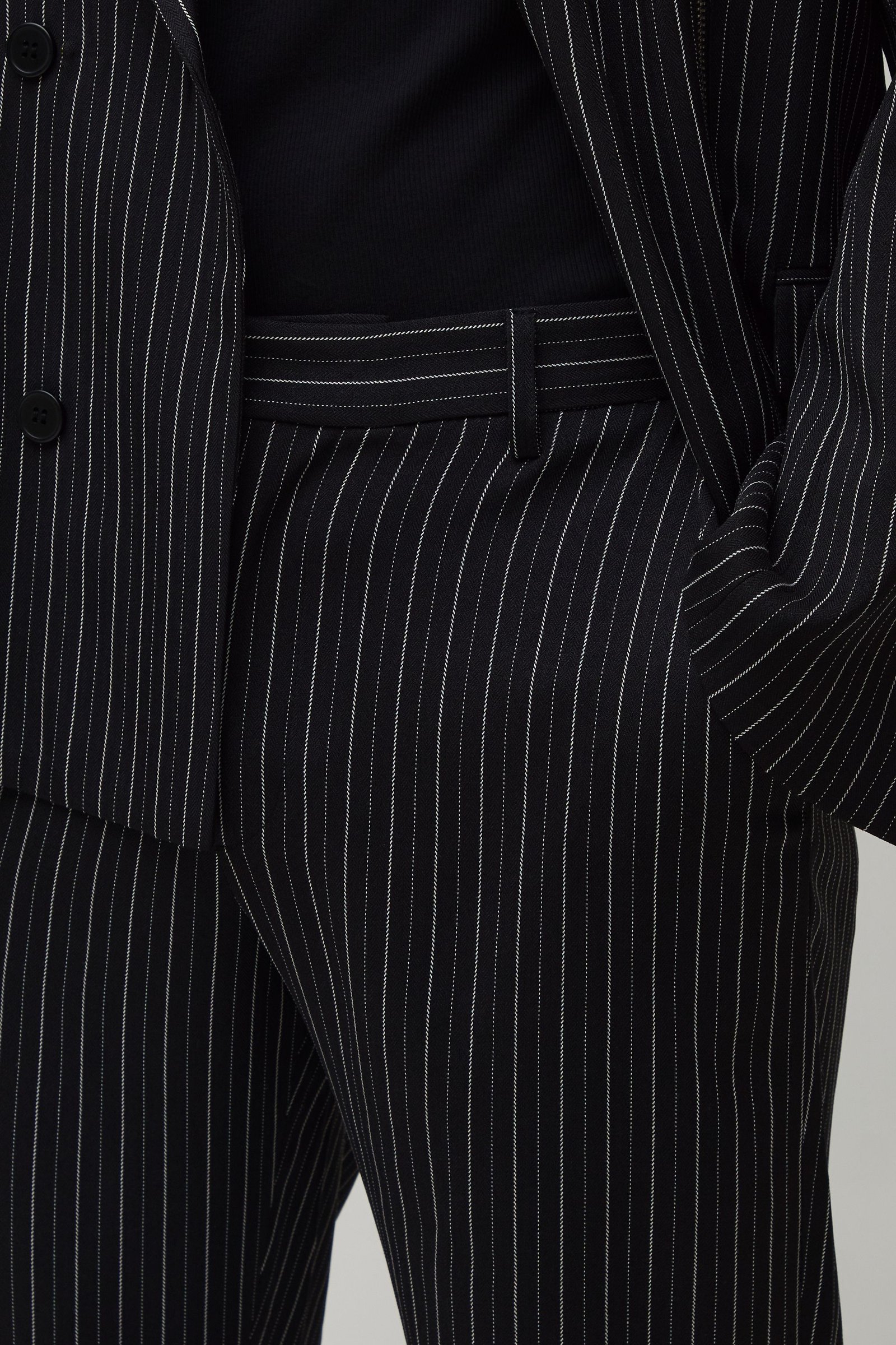 Pantalon De Costume Évasé Ajusté Avec Détail Zippé