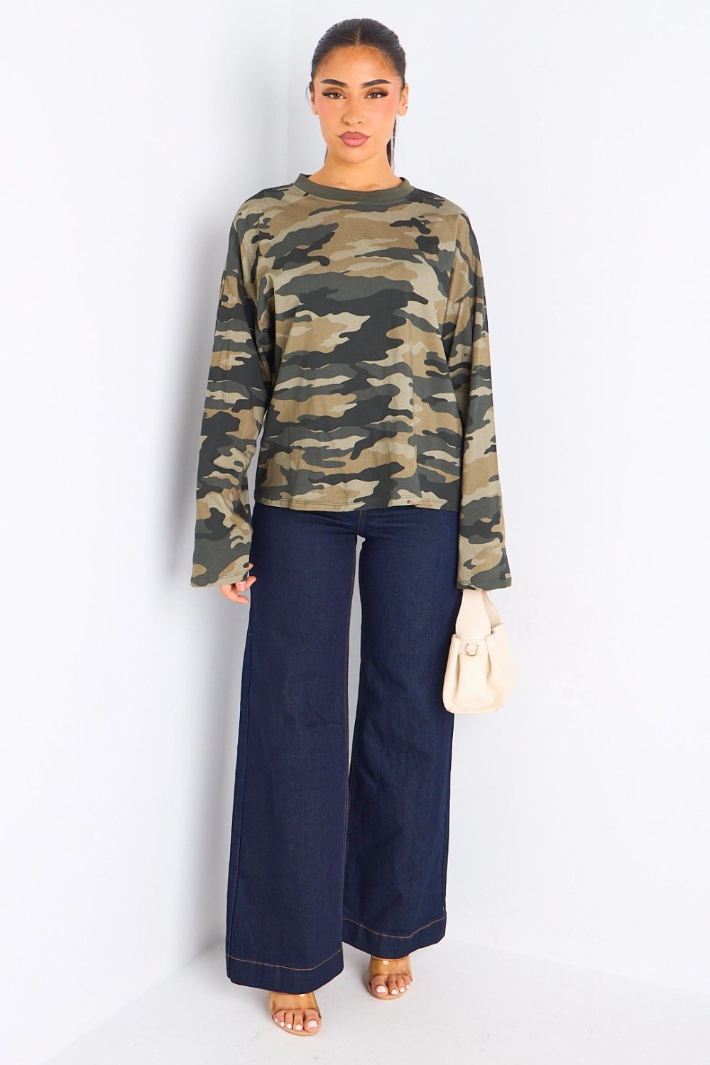 Green camo long-sleeve T-shirt