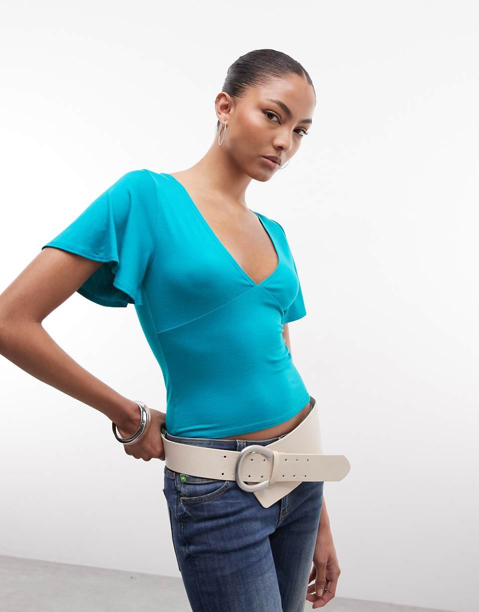 Top b kmam chauve-souris - Bleu sarcelle