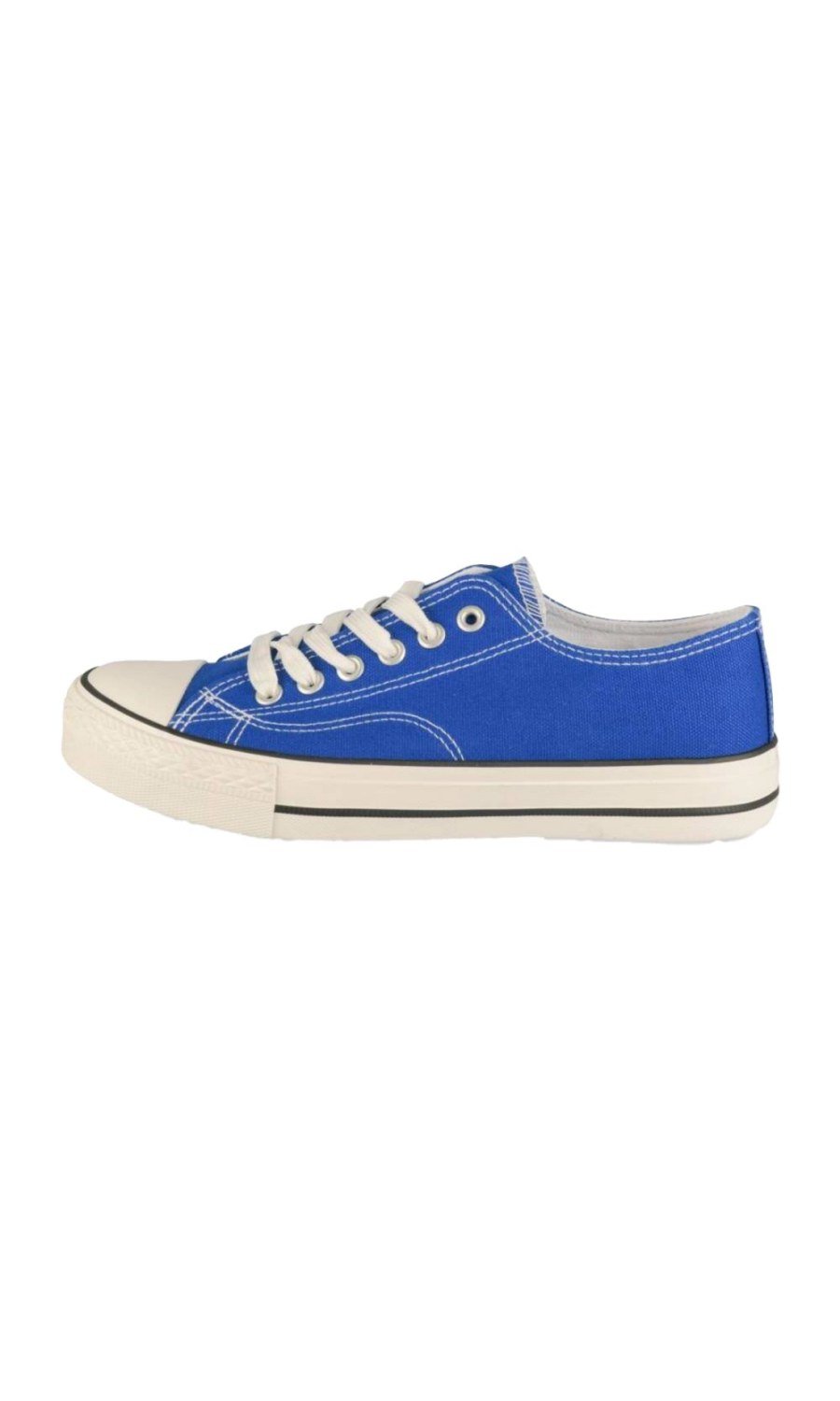 Blue canvas low-top sneakers