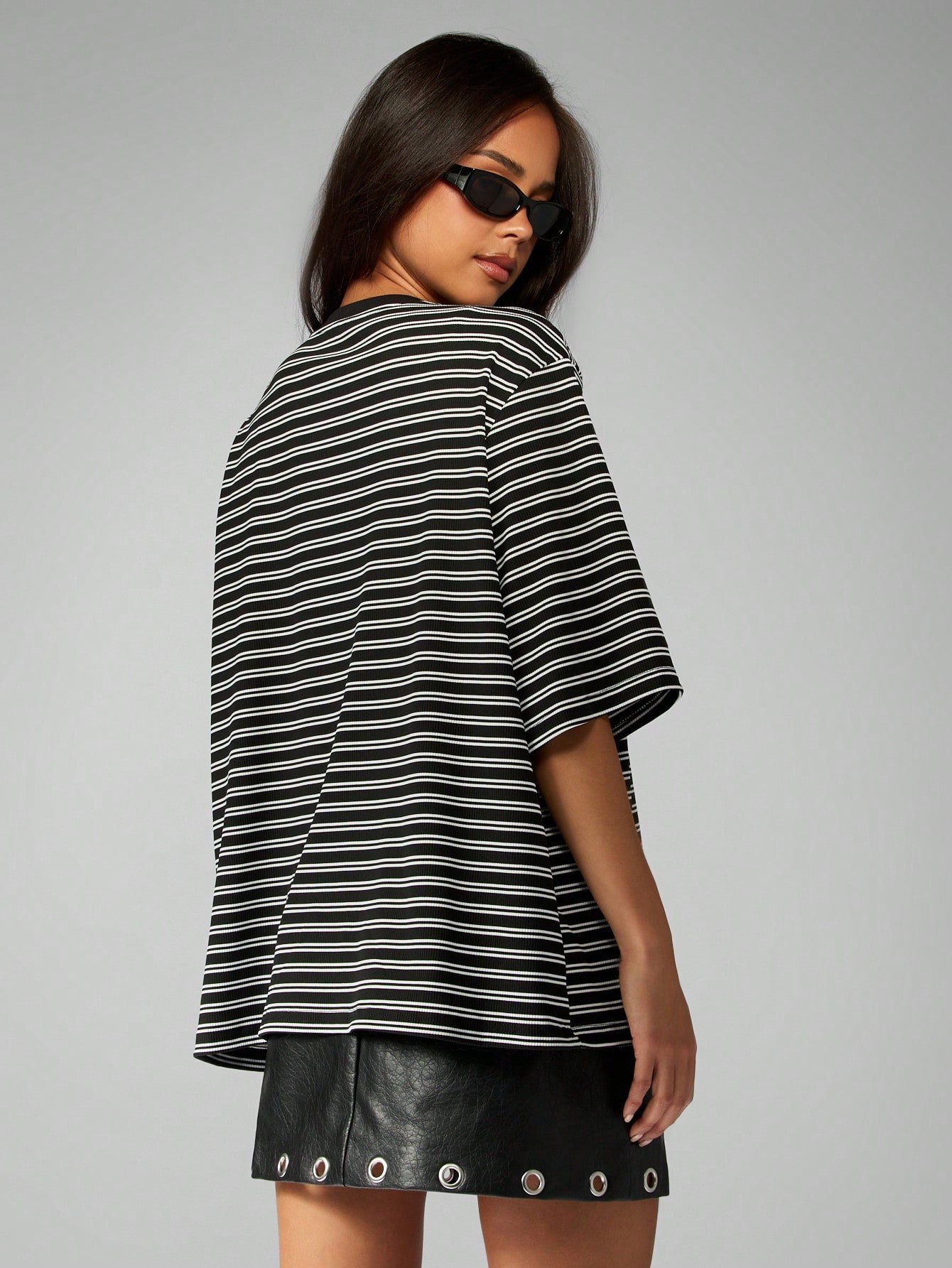 T-shirt mkhettet oversize col ras