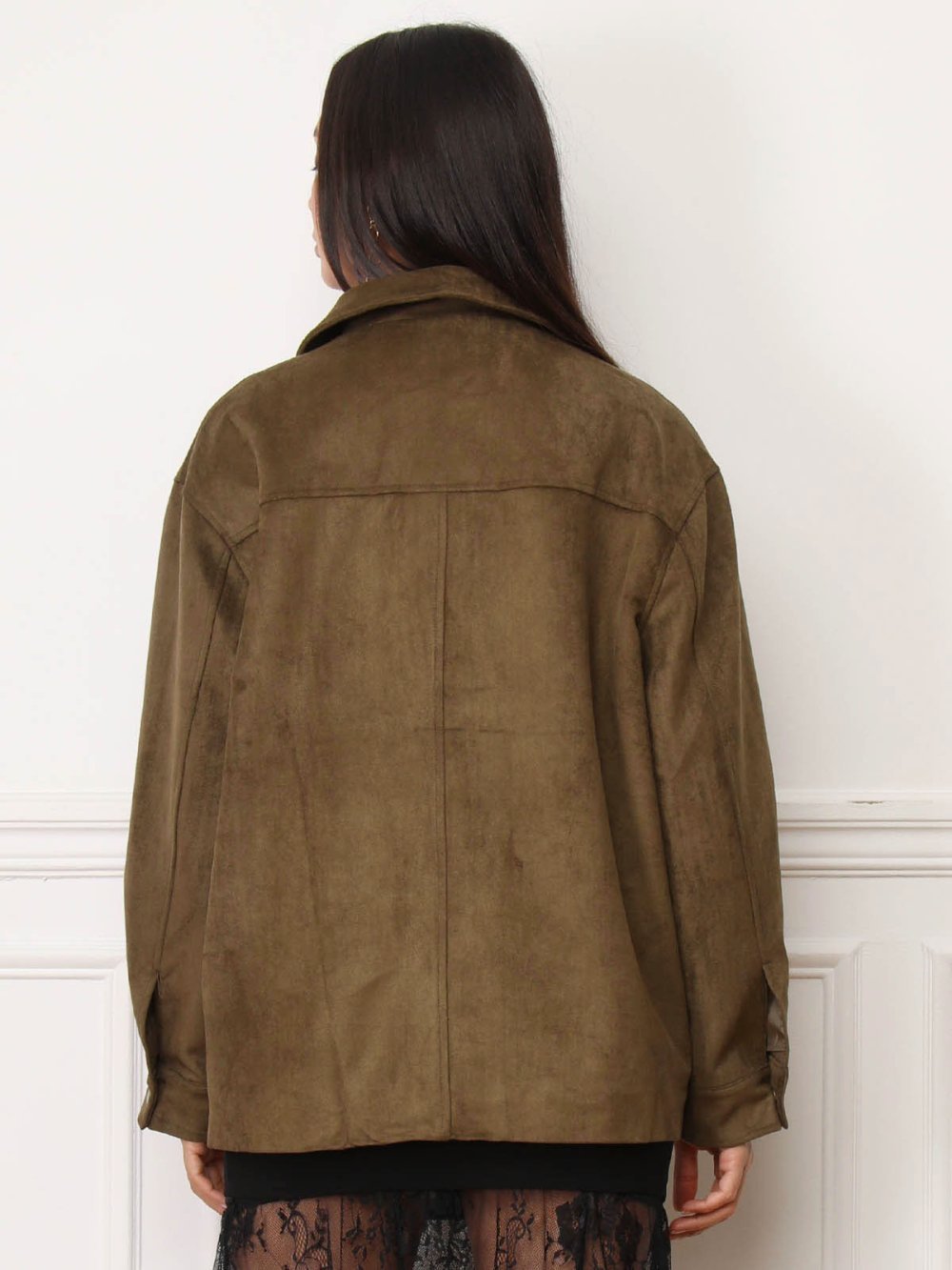 Blouson suédine b jyob plaqués kaki