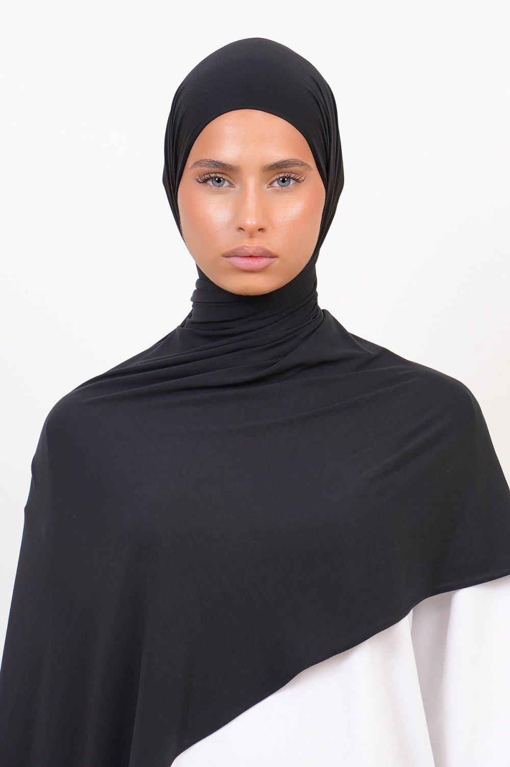 Bamboo jersey hijab - Black