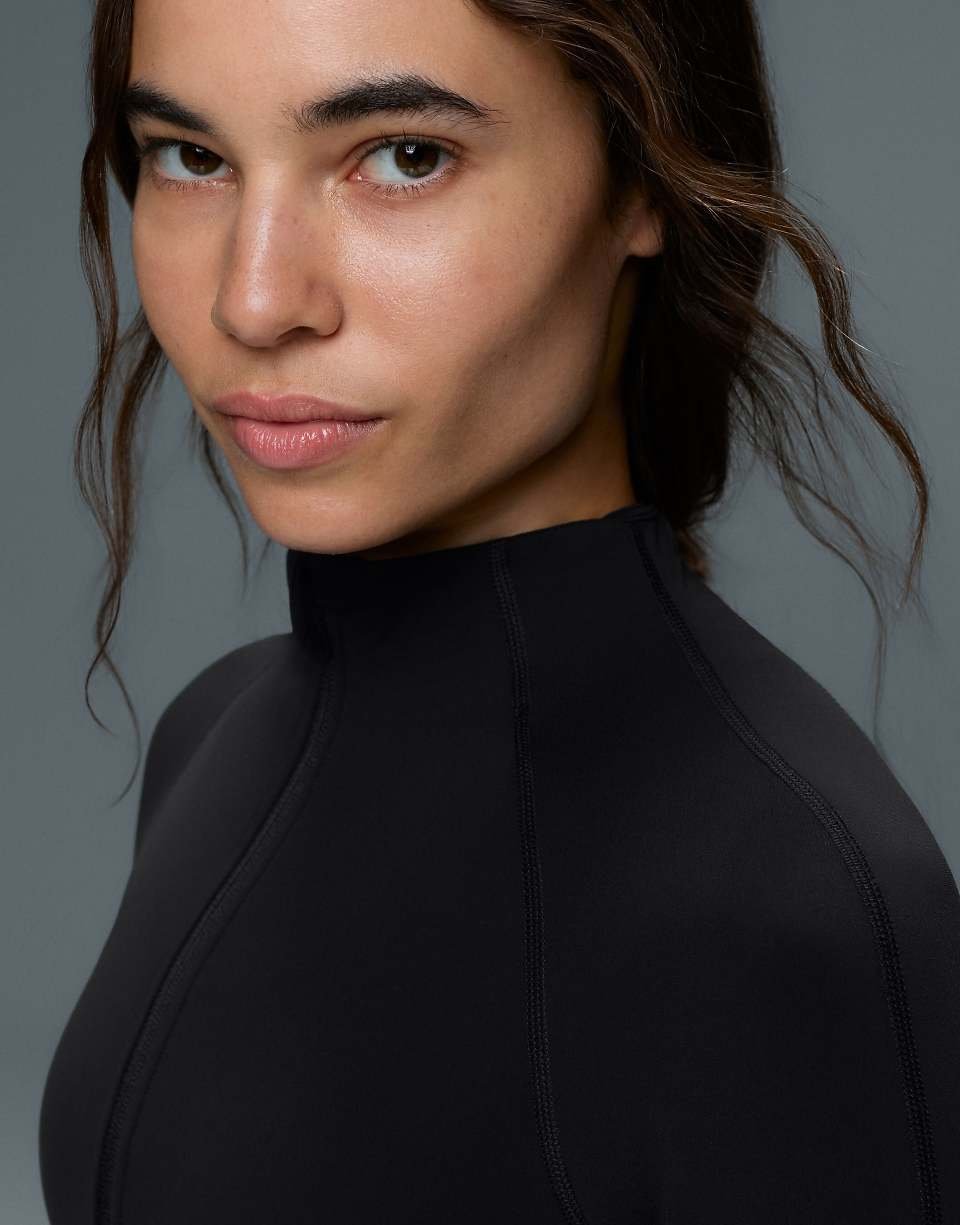 Veste chaude légère avec coutures apparentes - Noir