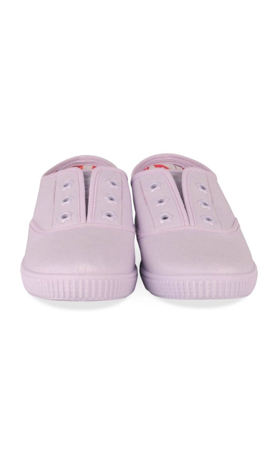 Baskets b toile bla lacets lilas