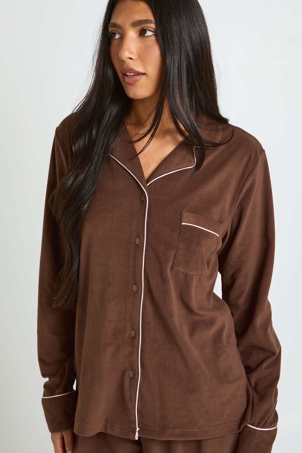 Fleece shirt and trouser pyjama set - Tall