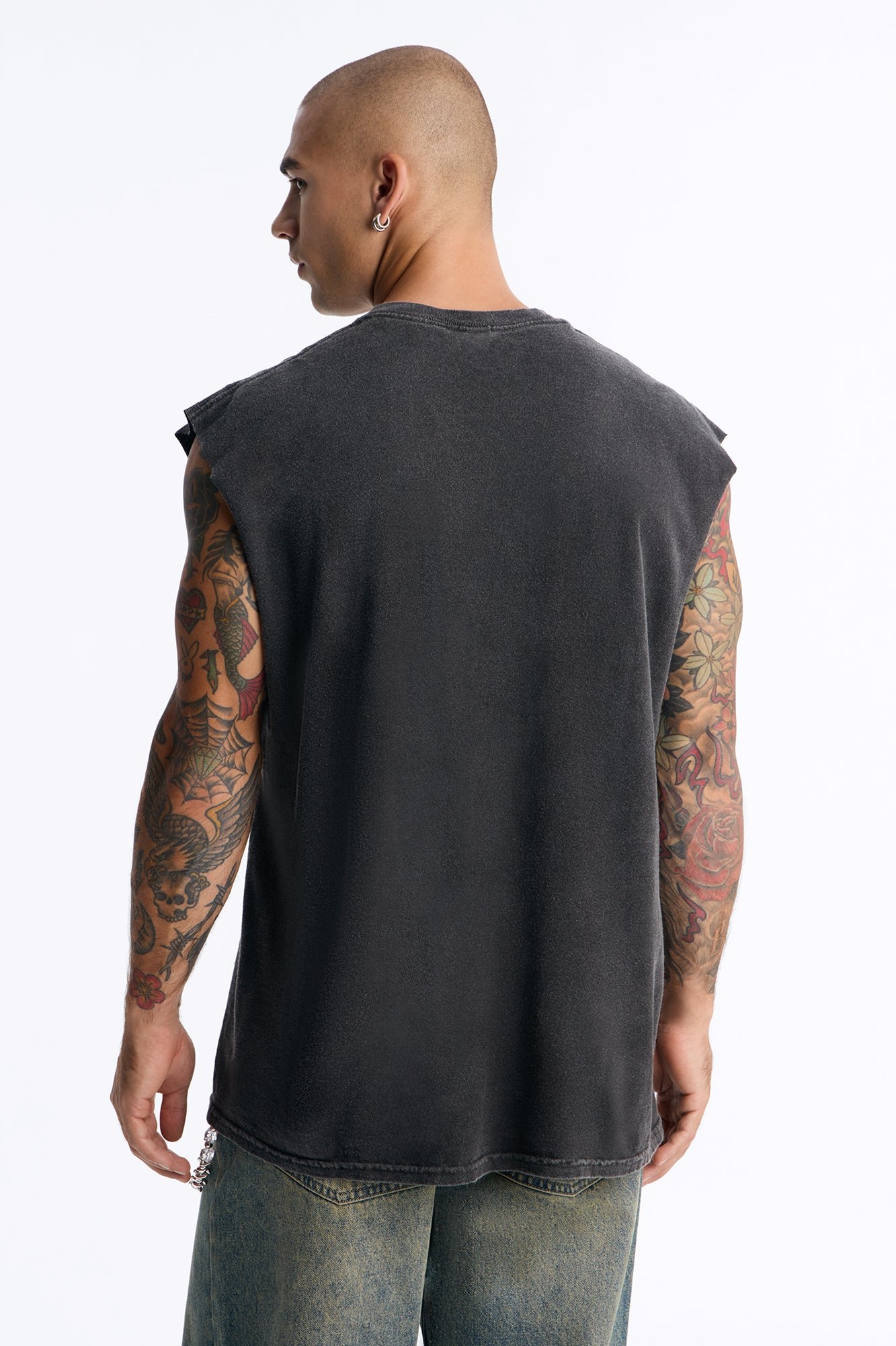Débardeur oversize vintage effet usé Stay Wild