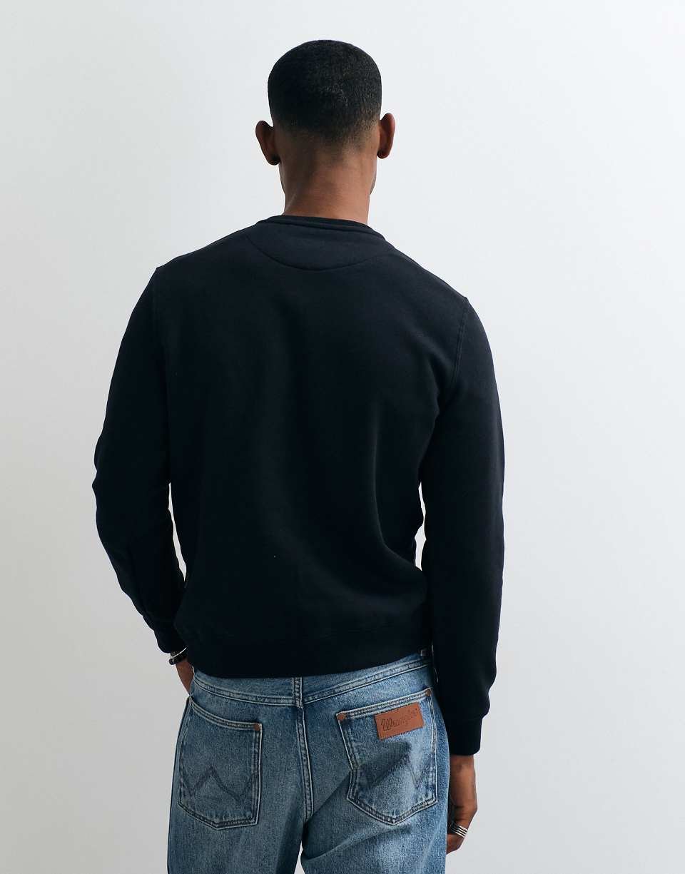 Sweat-shirt regular fit riche en coton en noir