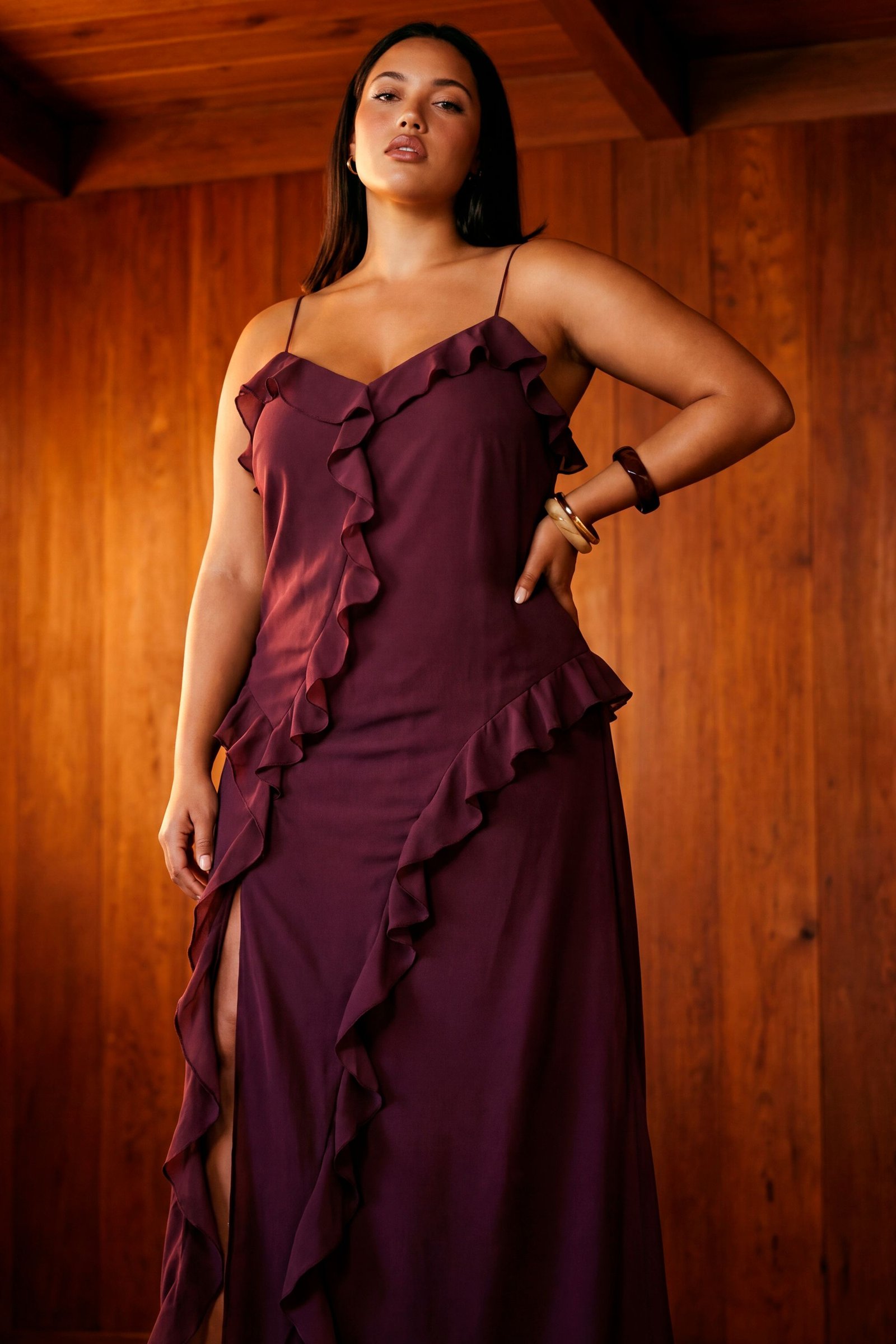 Robe twila mousseline b volants - Grande taille