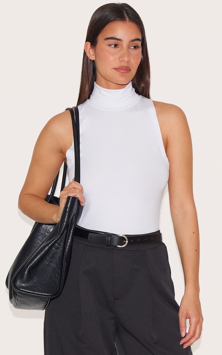 Cotton Modal High Neck Sleeveless Longline Top