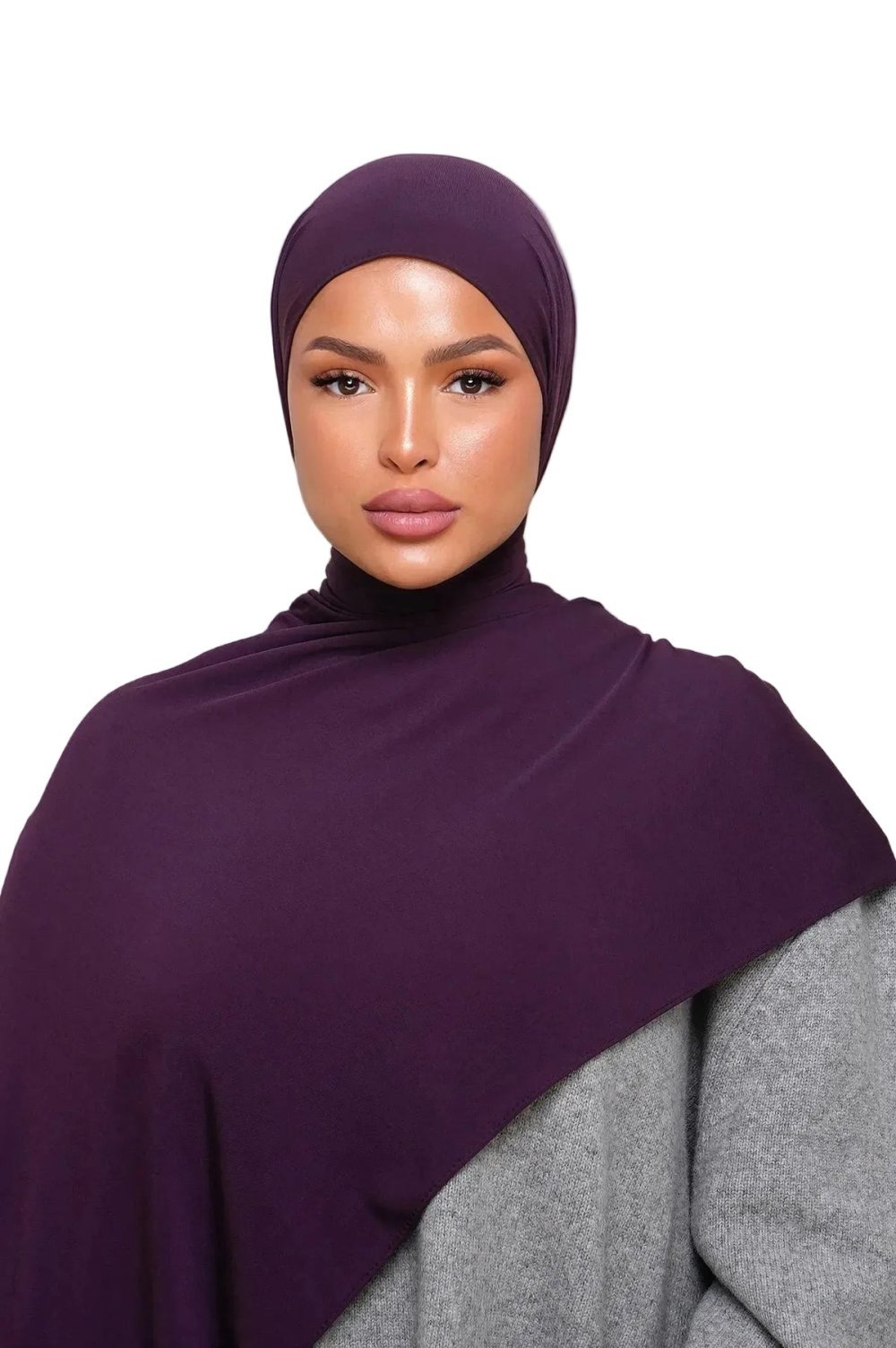 Premium jersey hijab - Plum