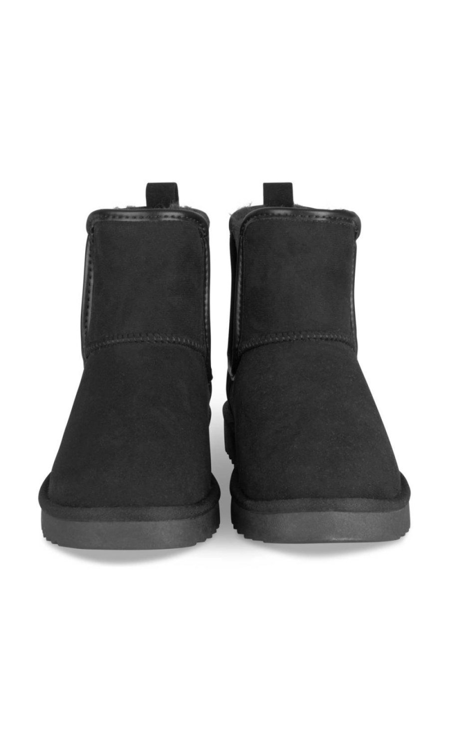 Black lined boots with elastic panels