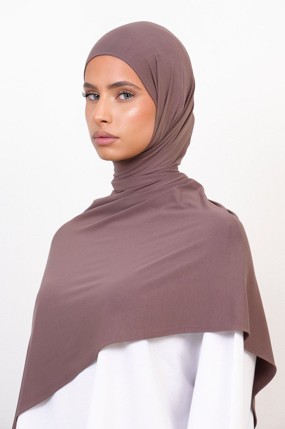 Bamboo jersey hijab - Hazelnut