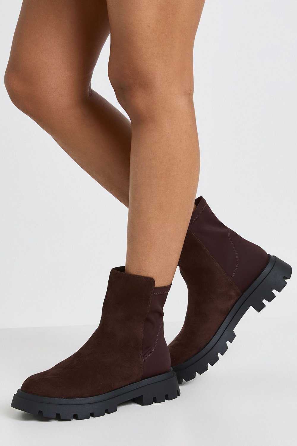 Bottines Chelsea f suédine stretch