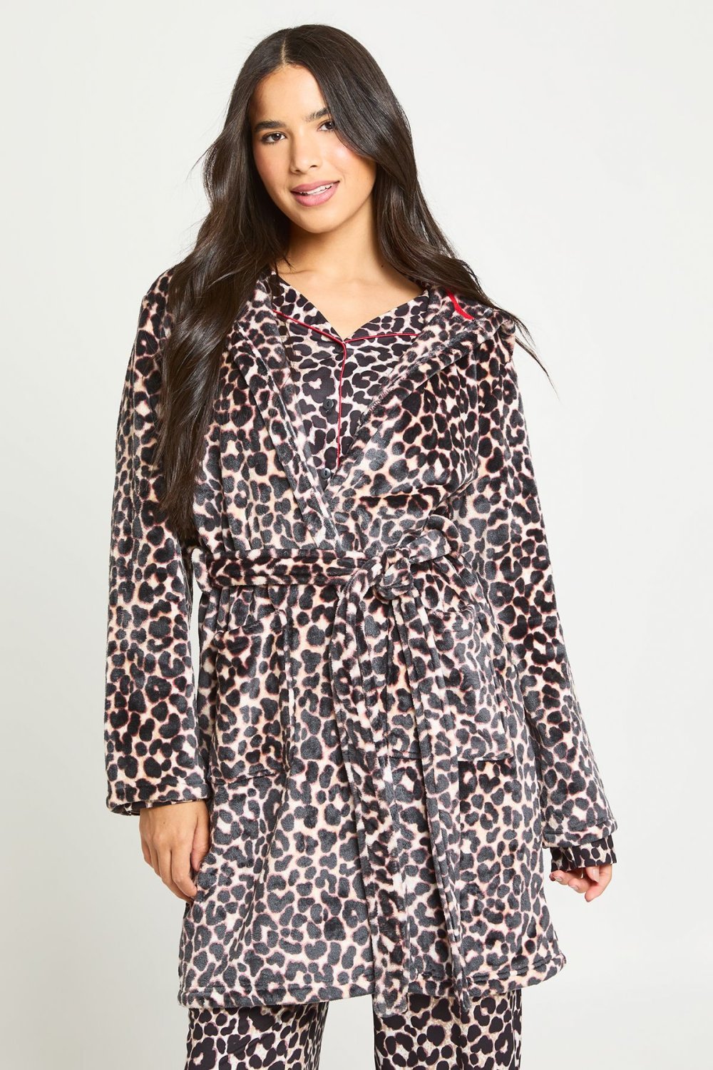 Robe de chambre courte léopard