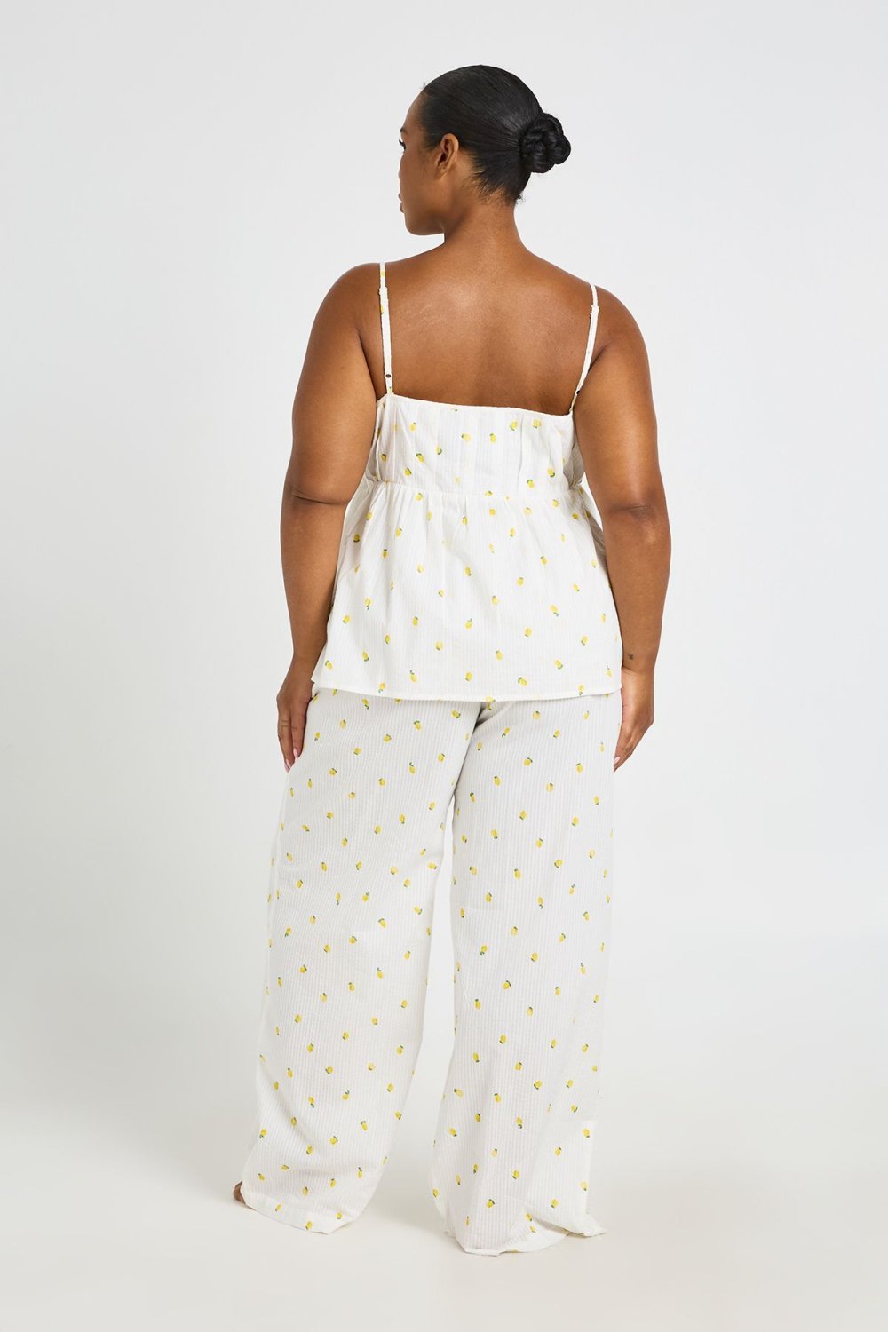 Lemon print waffle pyjama bottoms - Plus size