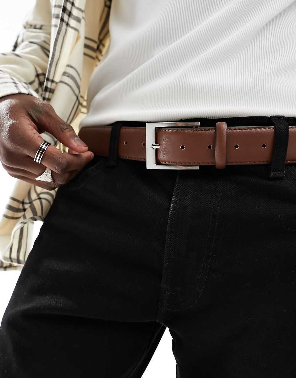 Ceinture élégante en similicuir - Marron