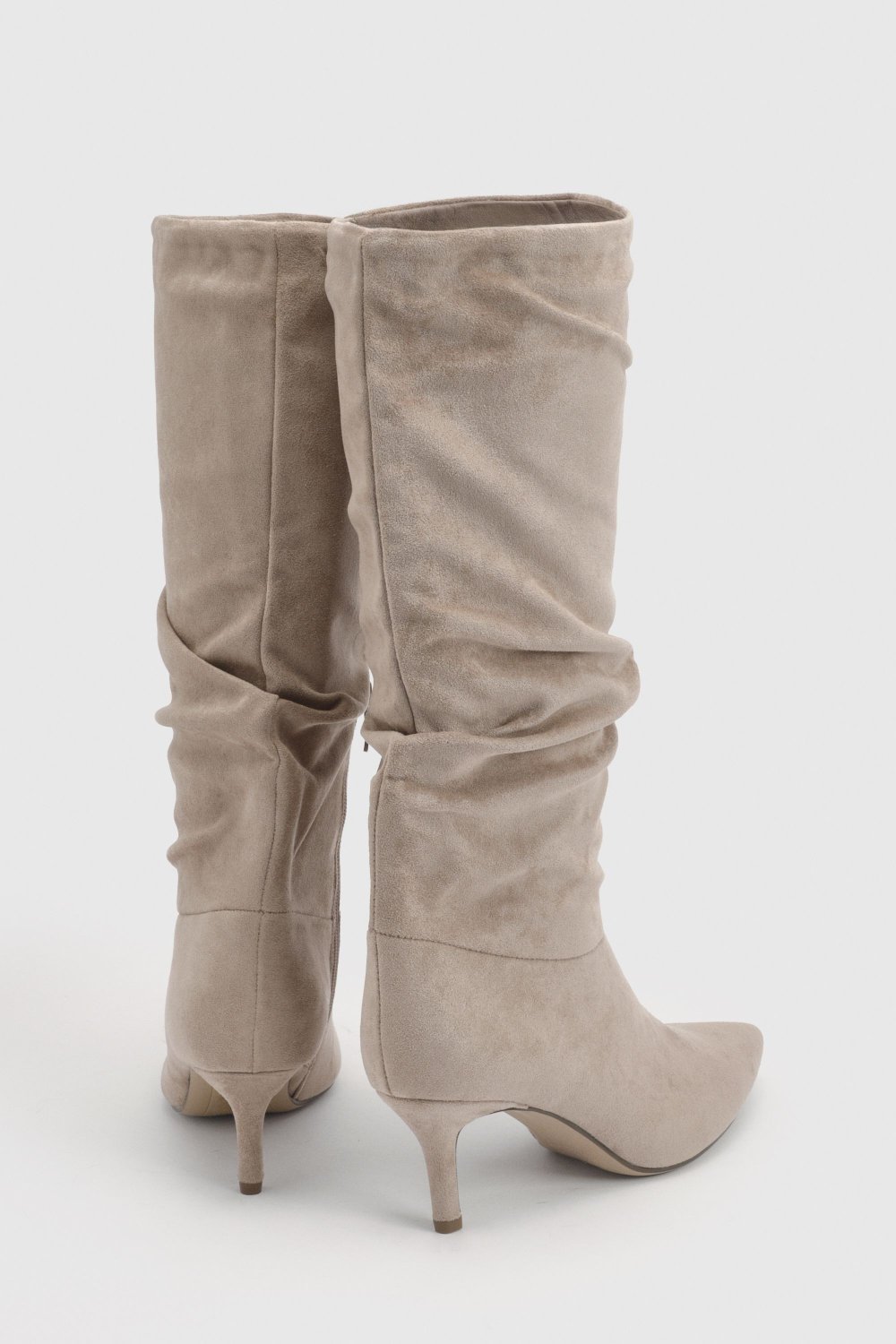Slouchy mid-heel knee-high boots
