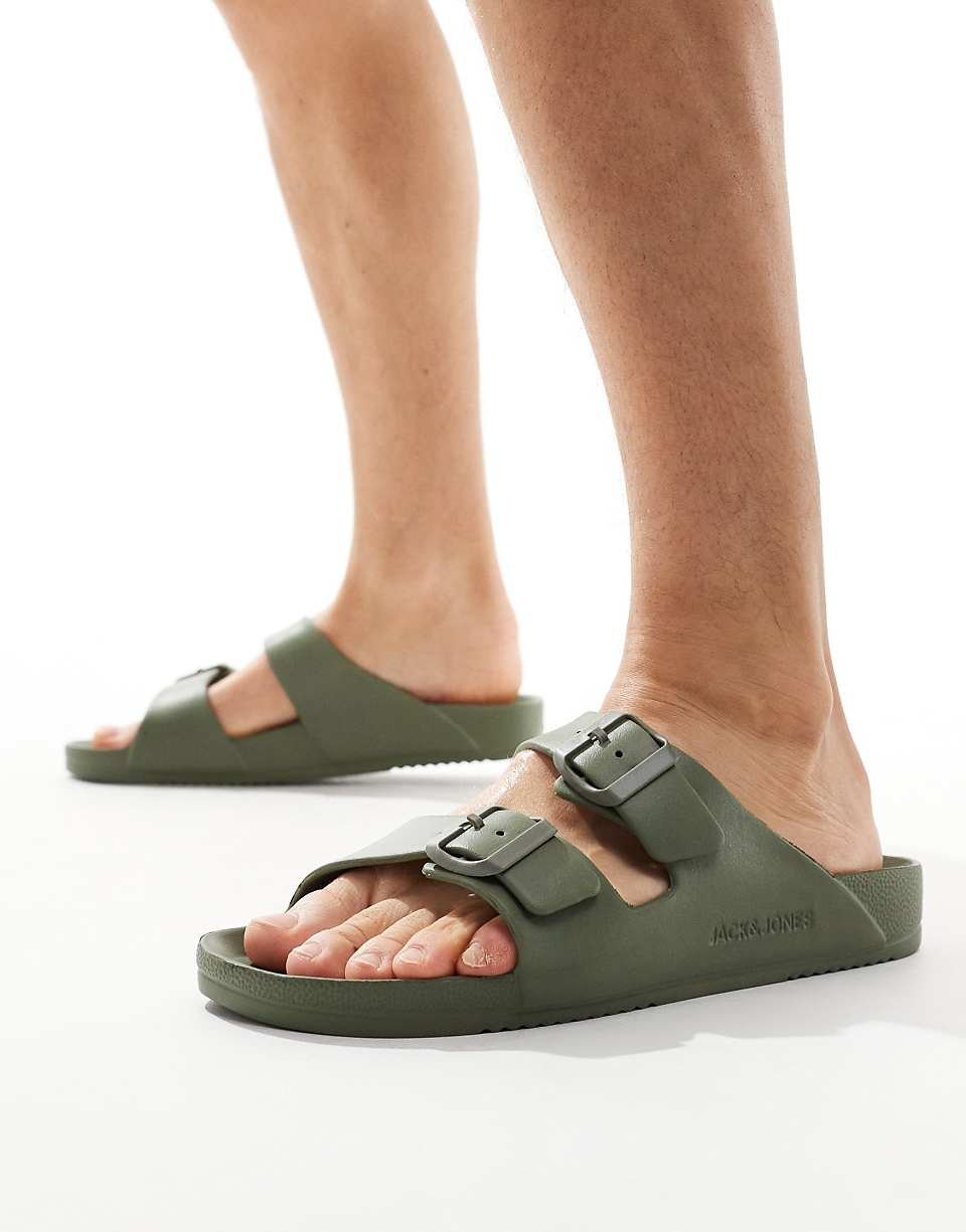 Moulded two-strap sandals - Khaki
