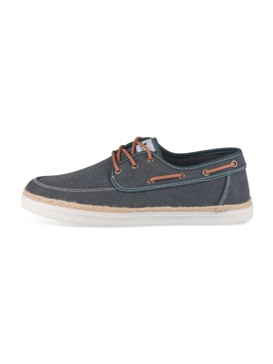 Chaussures bateau toile bleu marine