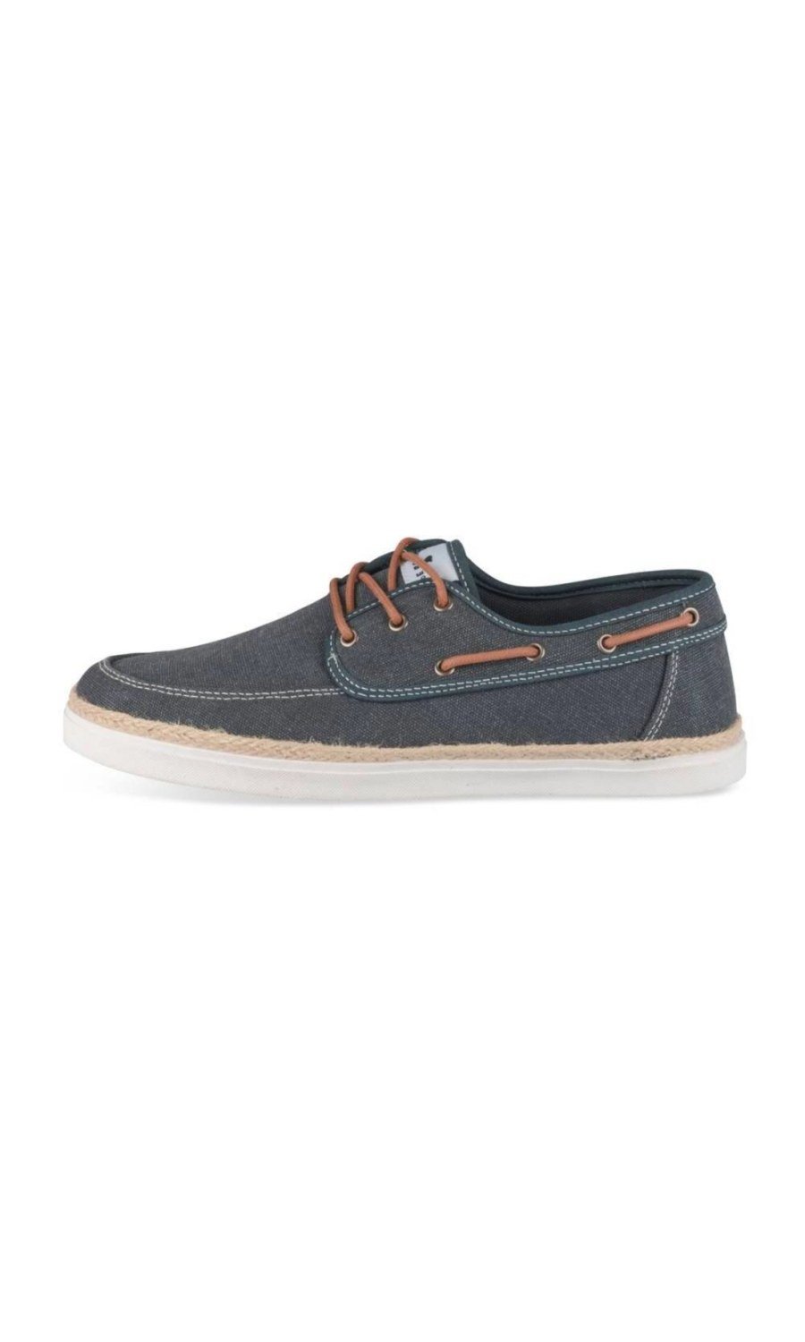 Navy canvas boat shoes