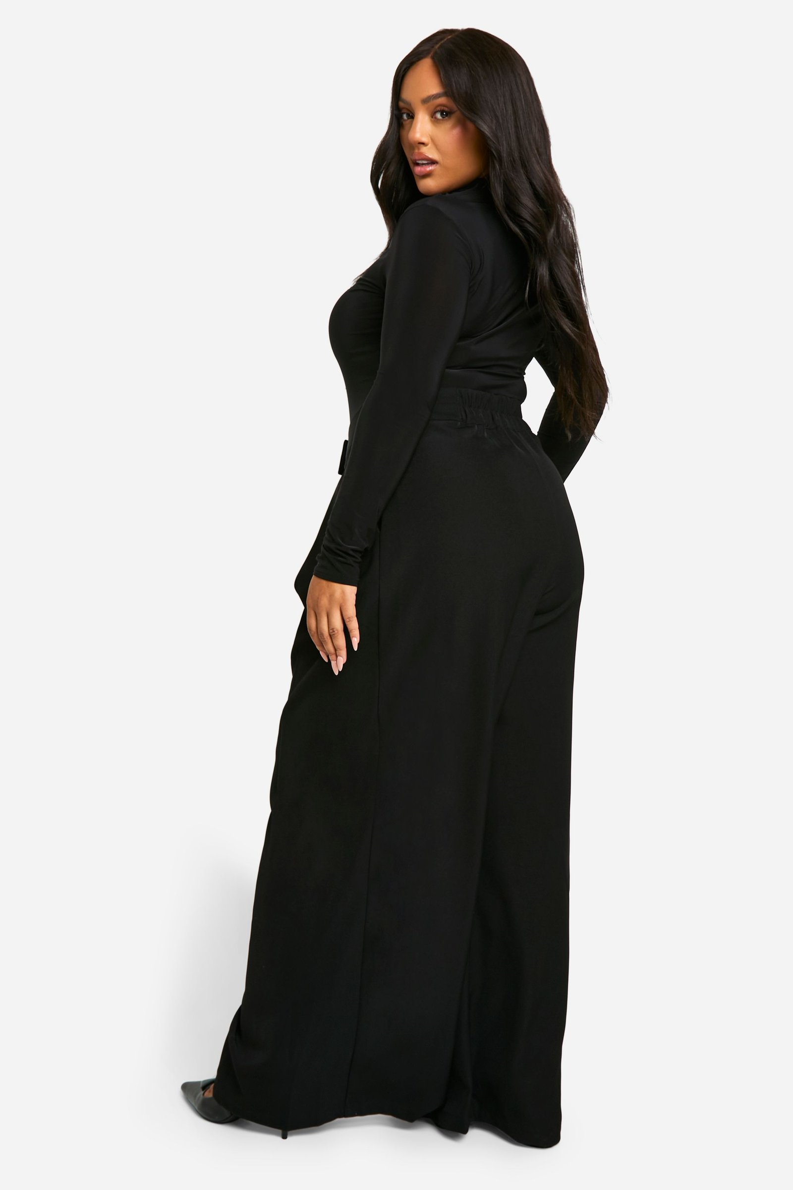 Pantalon large à plis décontracté - Grande taille